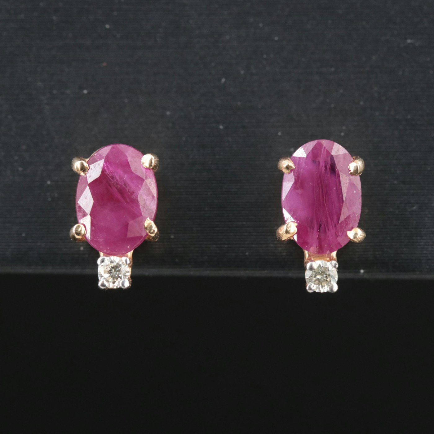 14K Ruby and Diamond Earrings | EBTH
