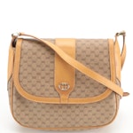 Gucci Front Flap Shoulder Bag in Micro GG Canvas and Leather