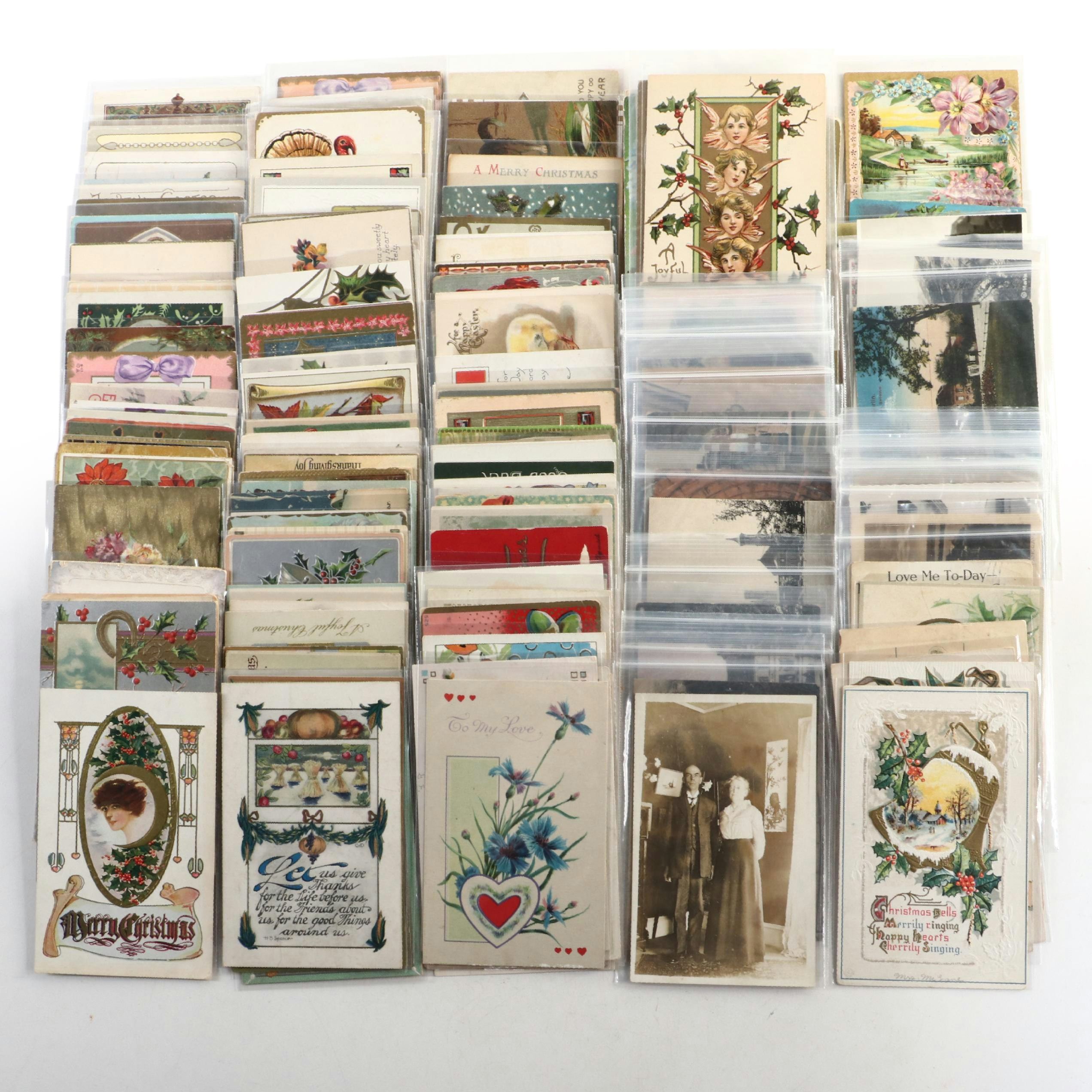 Valentine's, New Year, Christmas and Other Postcards, Early to Mid-20th Century