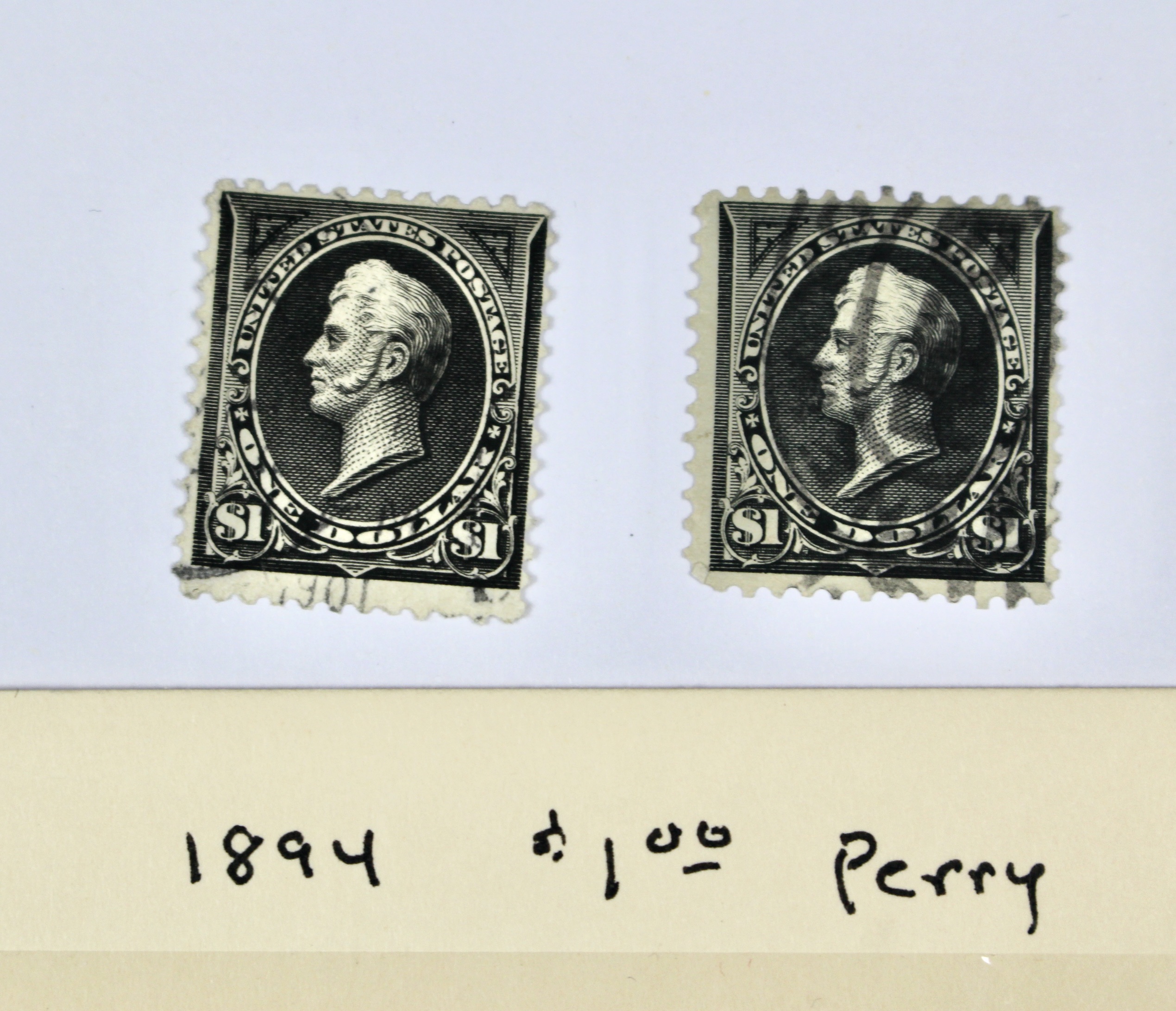 Two Used 1894 $1 Perry Postage Stamps, Scott #s 261 and 276