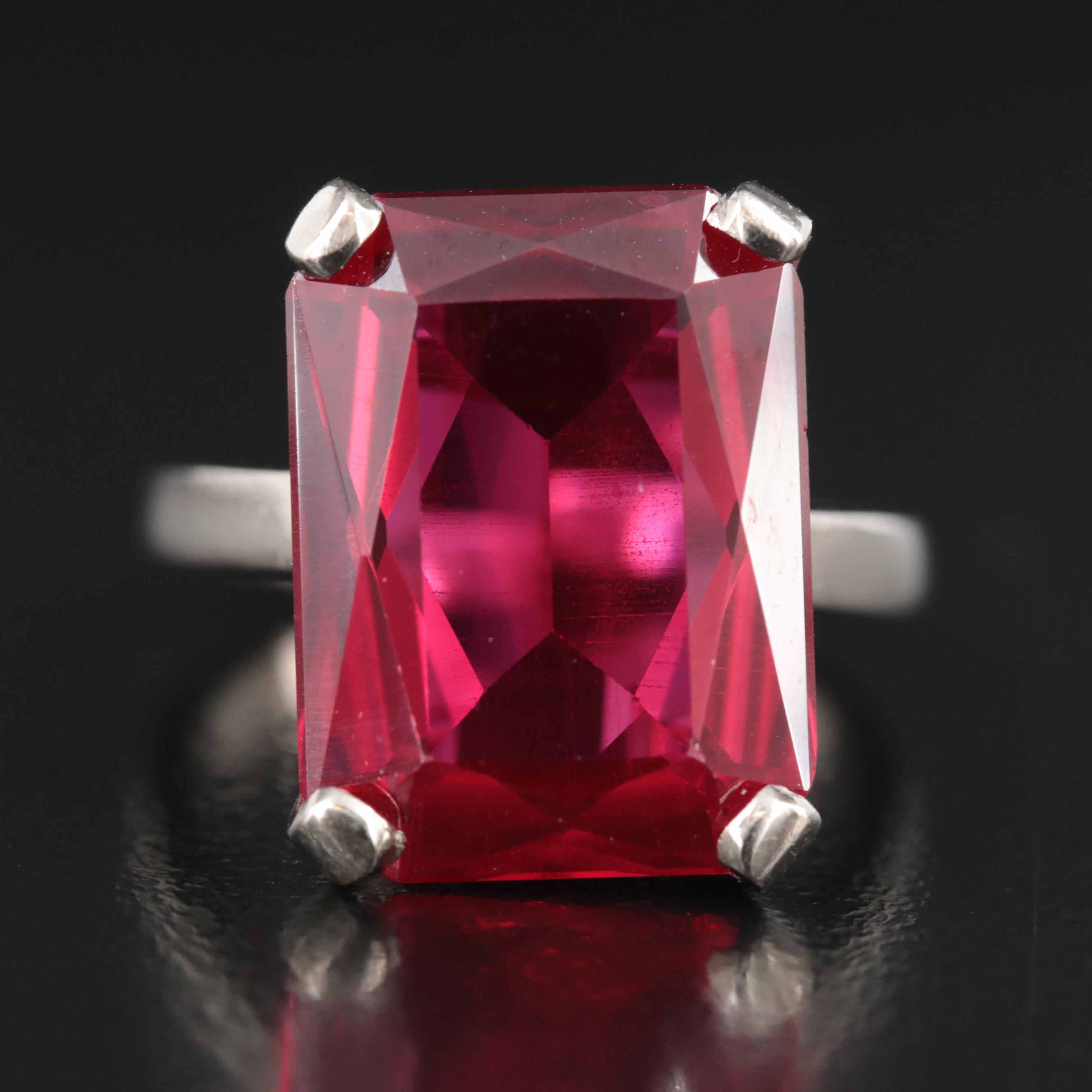 10K Lab Grown Ruby Ring