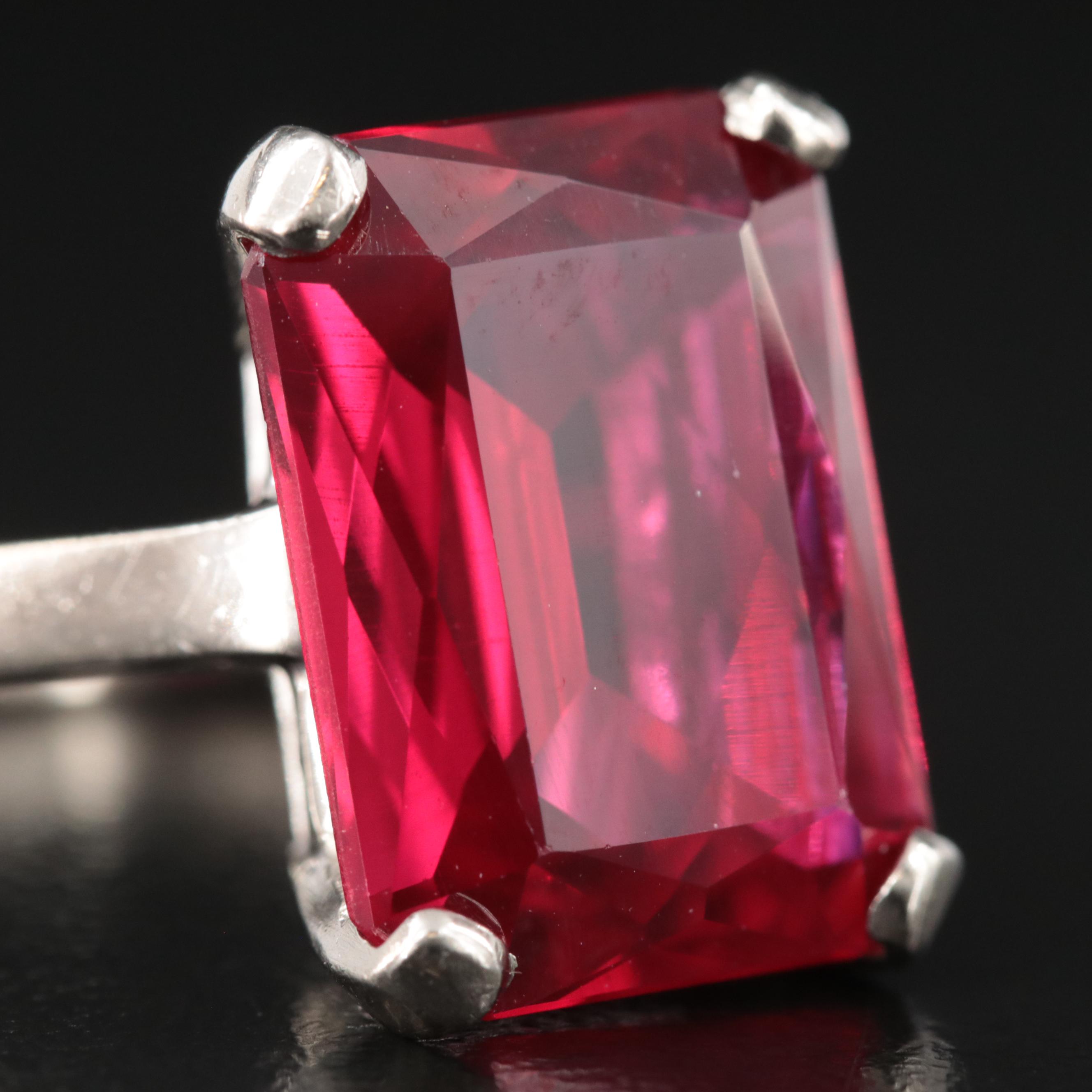 10K Lab Grown Ruby Ring