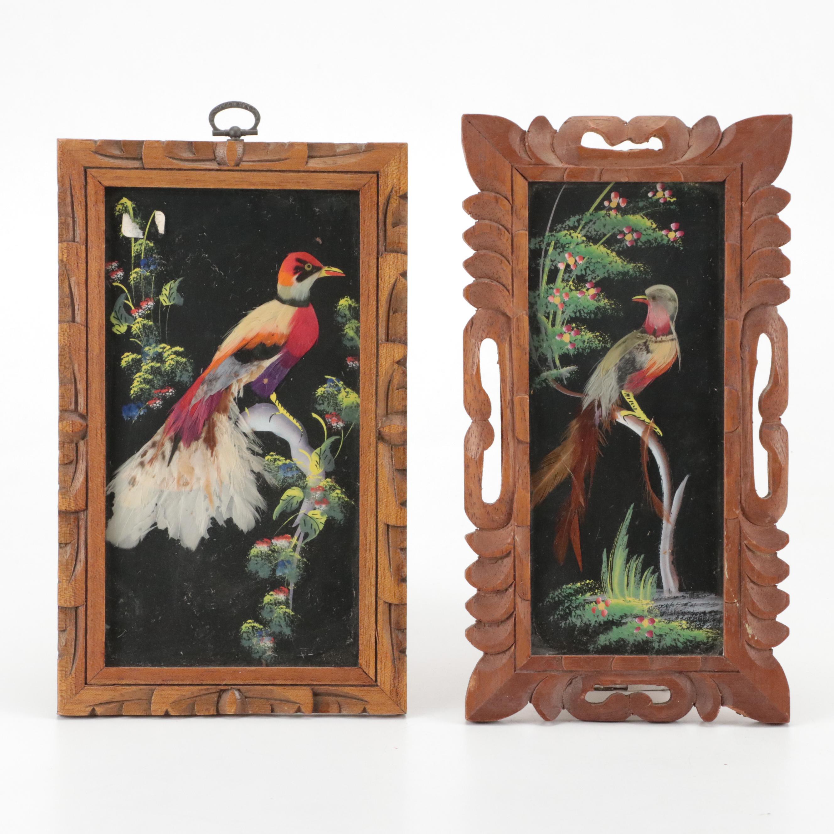 Maisel's and Cartimex Bird Motif Mexican Feathercraft Plaques with More