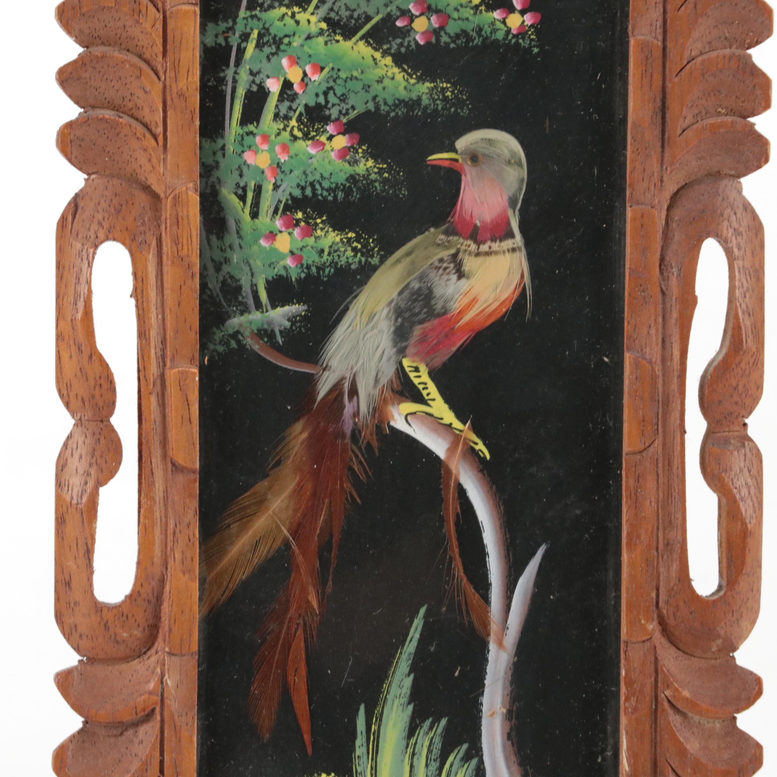Maisel's and Cartimex Bird Motif Mexican Feathercraft Plaques with More