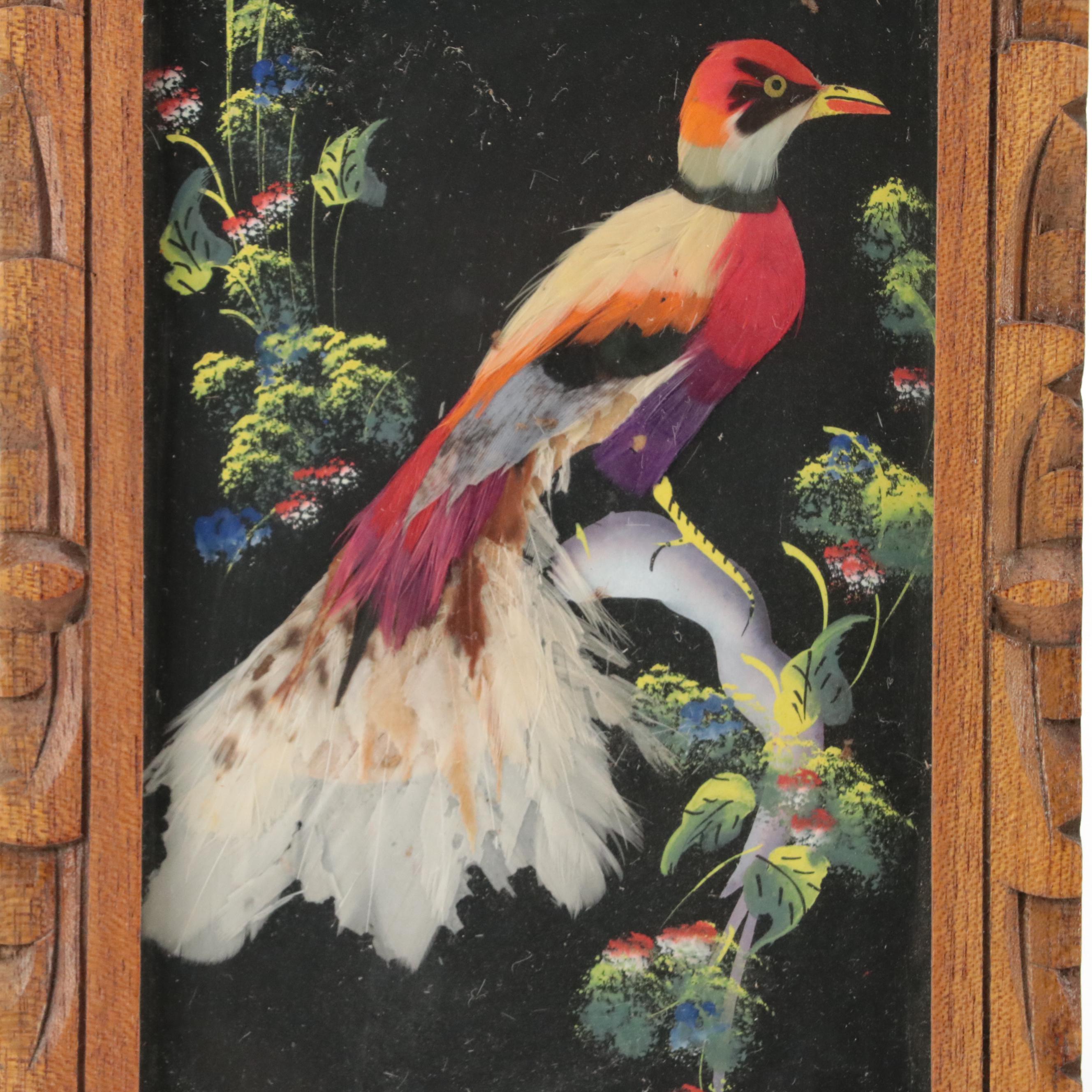 Maisel's and Cartimex Bird Motif Mexican Feathercraft Plaques with More