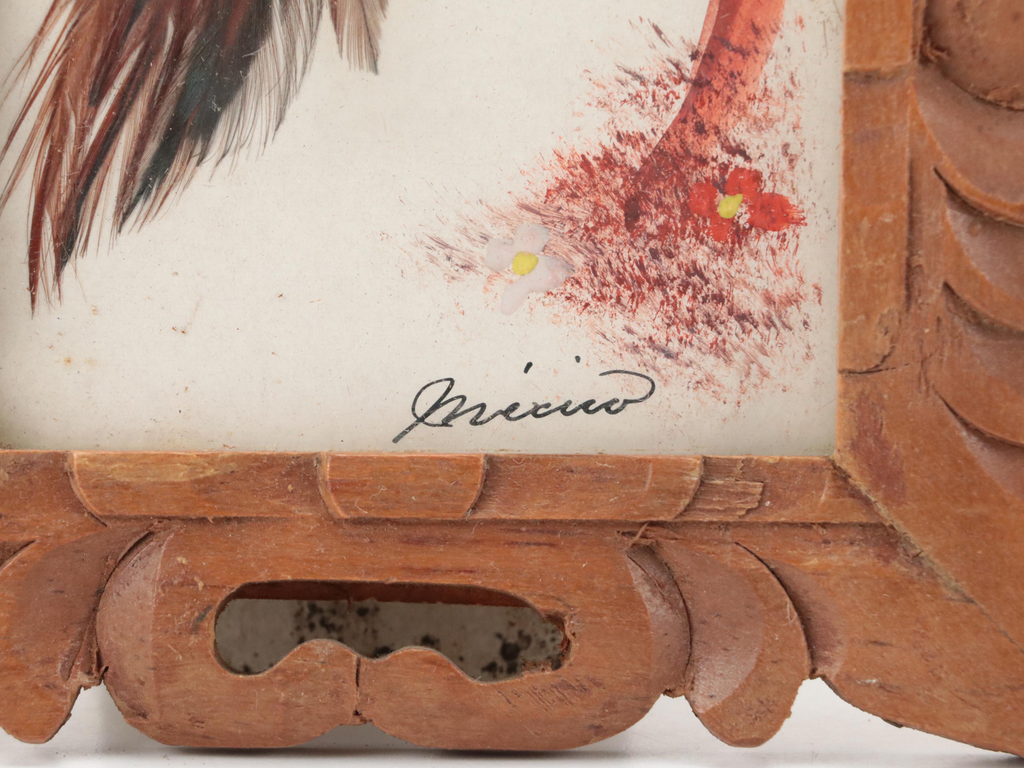 Maisel's and Cartimex Bird Motif Mexican Feathercraft Plaques with More