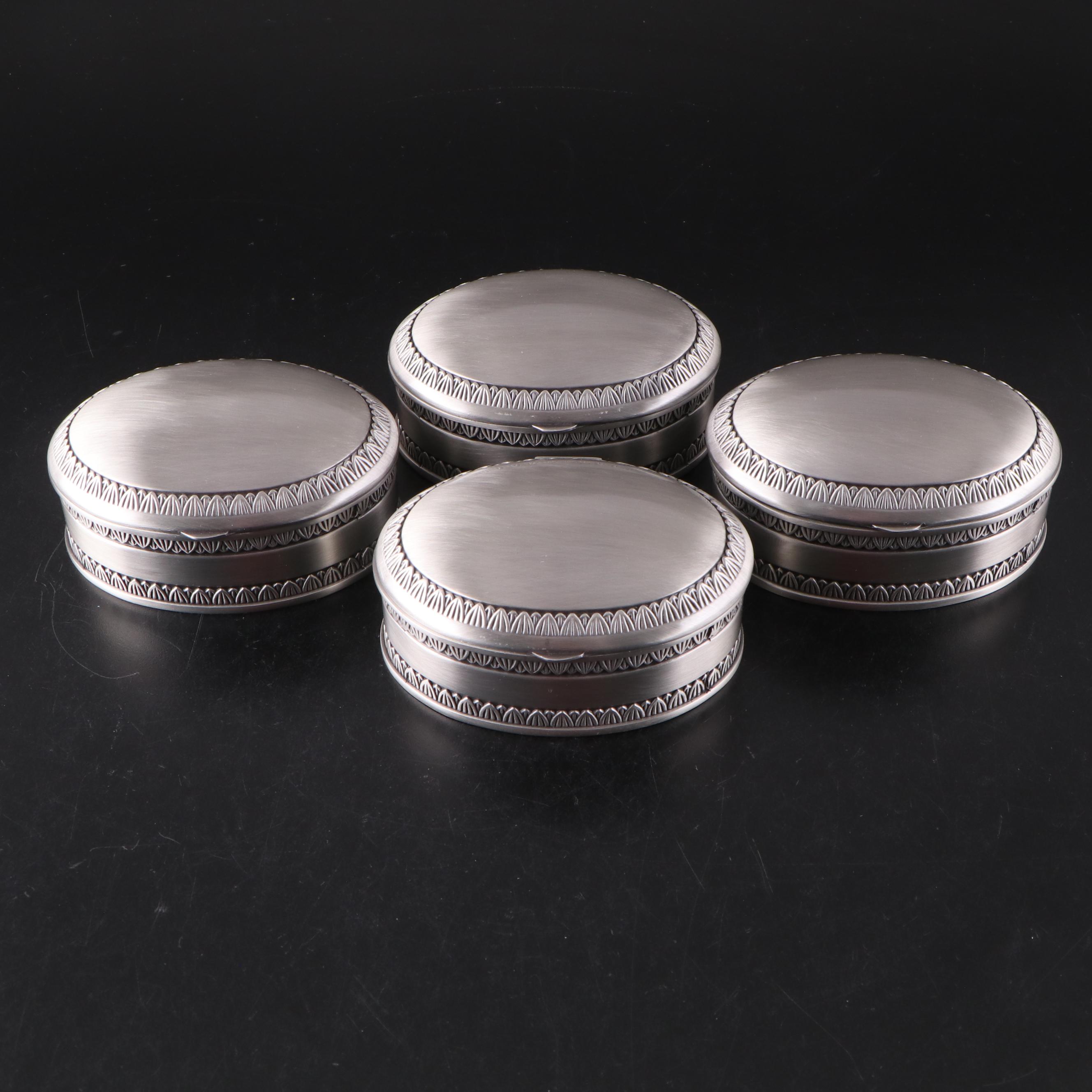 Twelve Contemporary Pewter Boxes