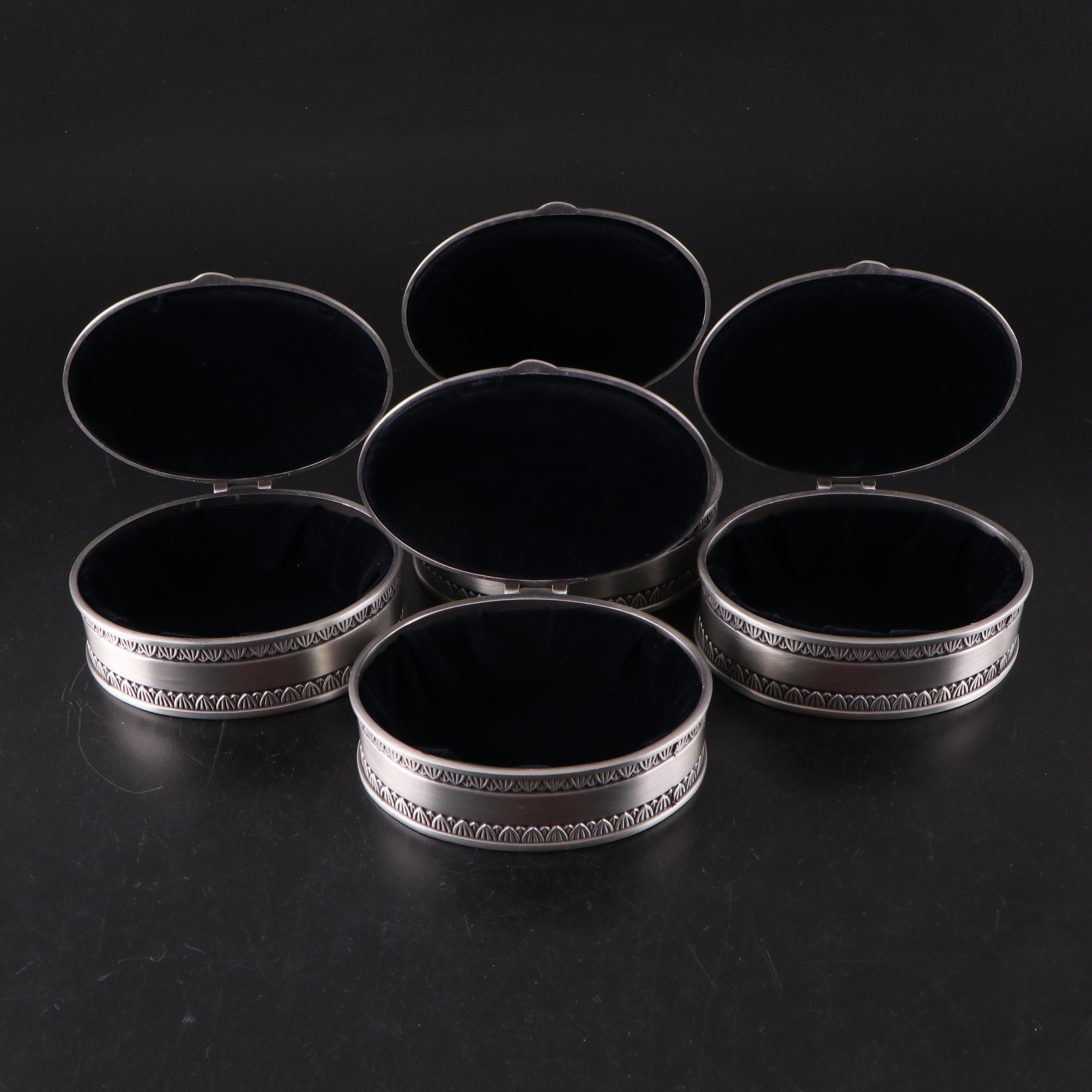 Twelve Contemporary Pewter Boxes