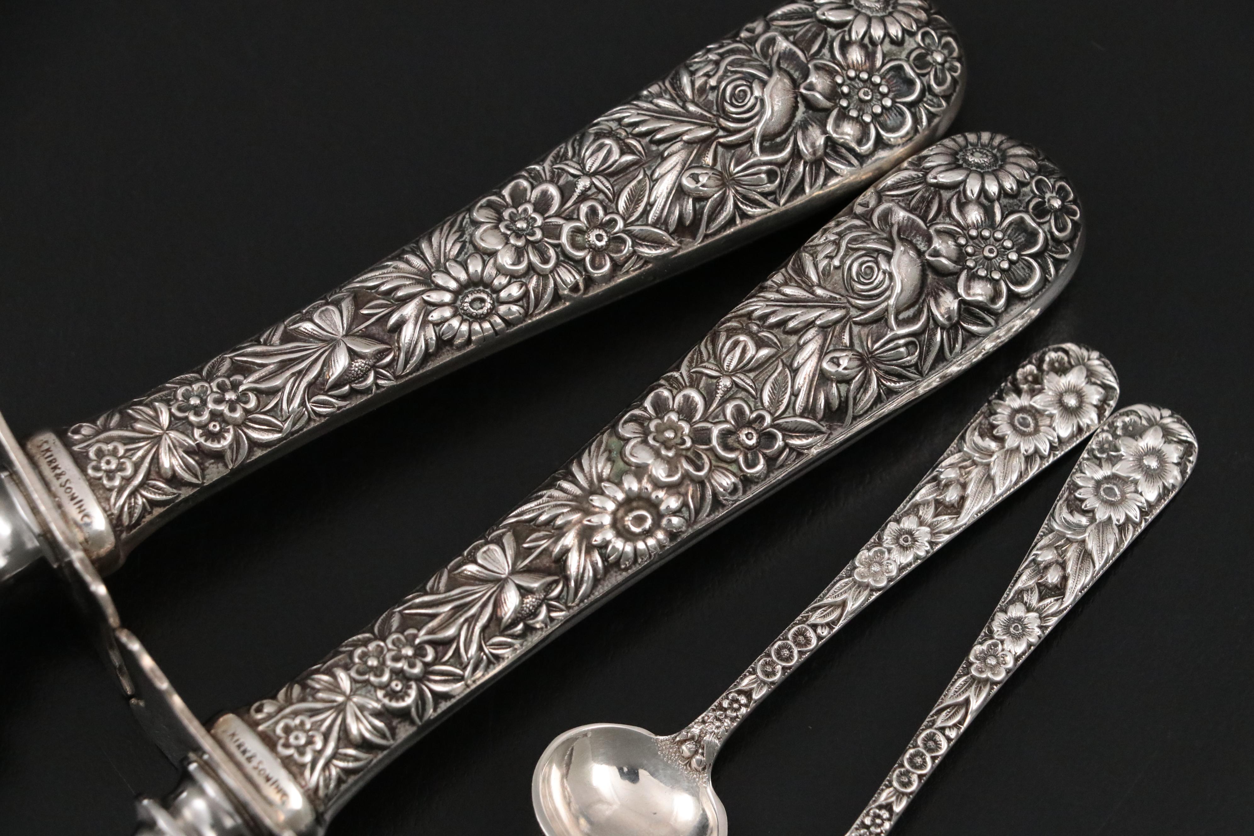 S. Kirk & Son Inc. "Repousse" Sterling Shakers and Other Sterling Table Décor