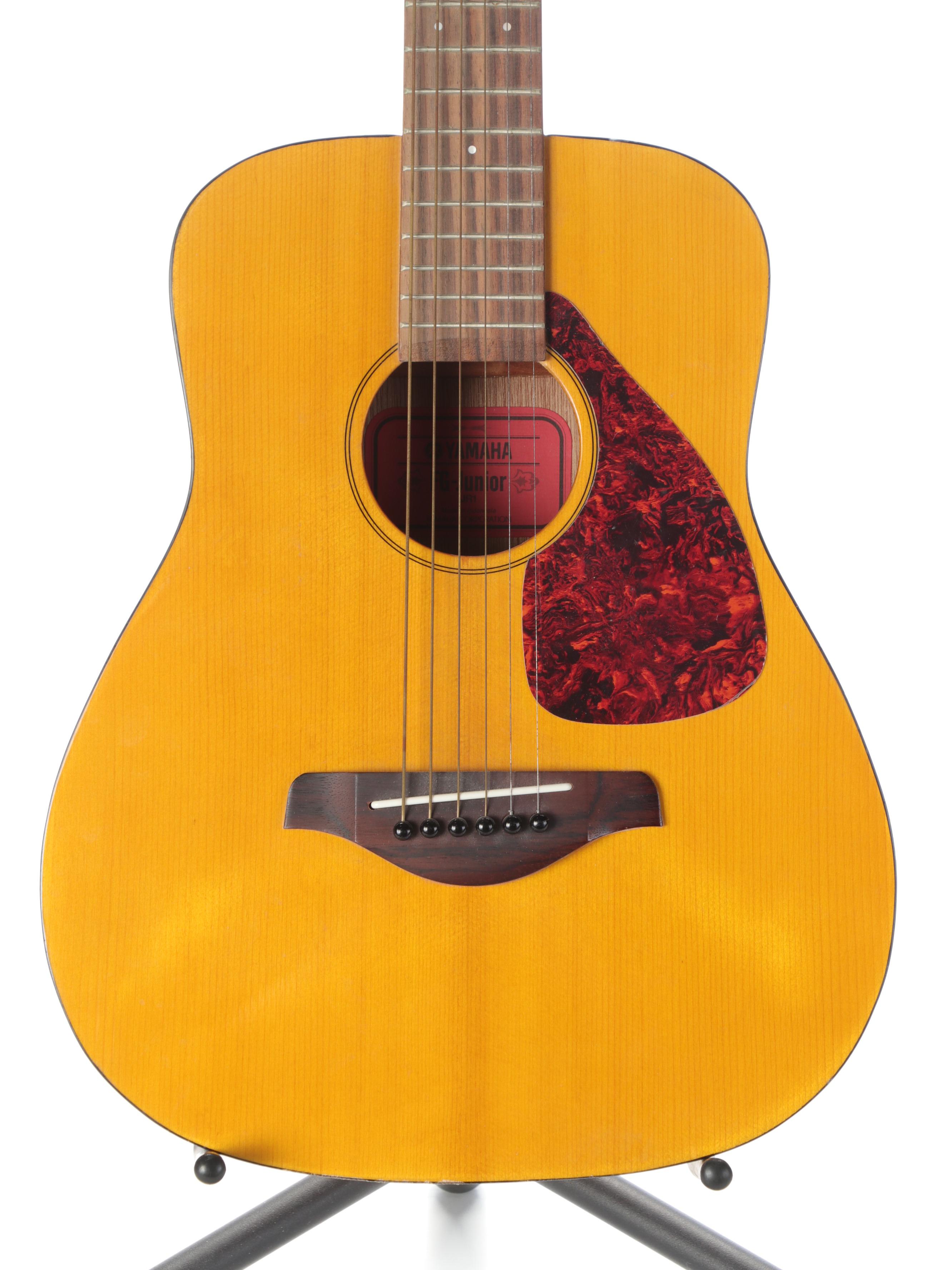 Yamaha FG-Junior Spruce Top Acoustic Guitar, Stand, D'Addario Clip-Free Tuner