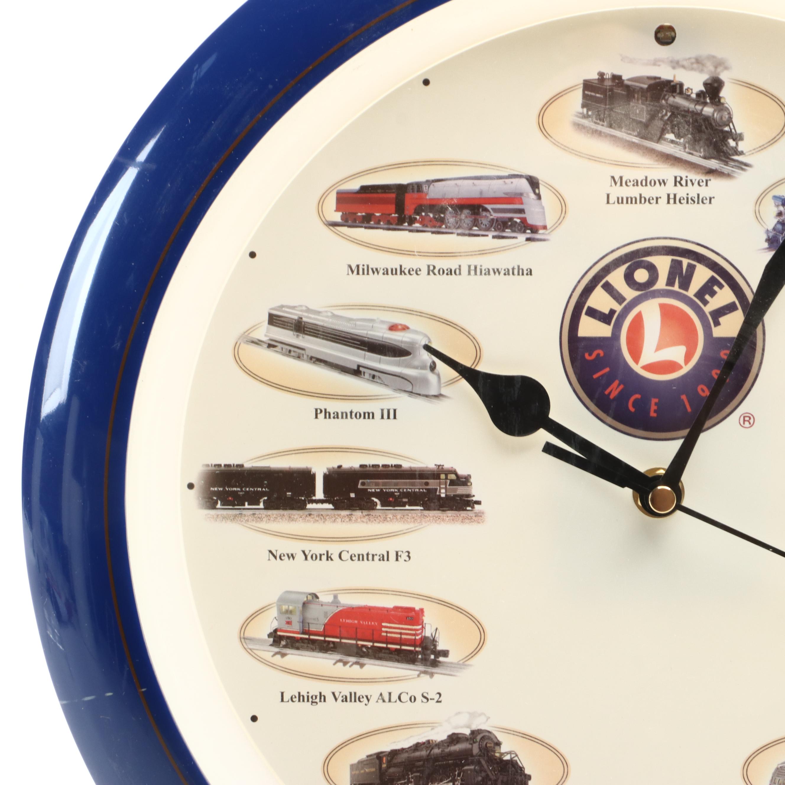 Lionel LLC Train Wall Clock with Sound Effects