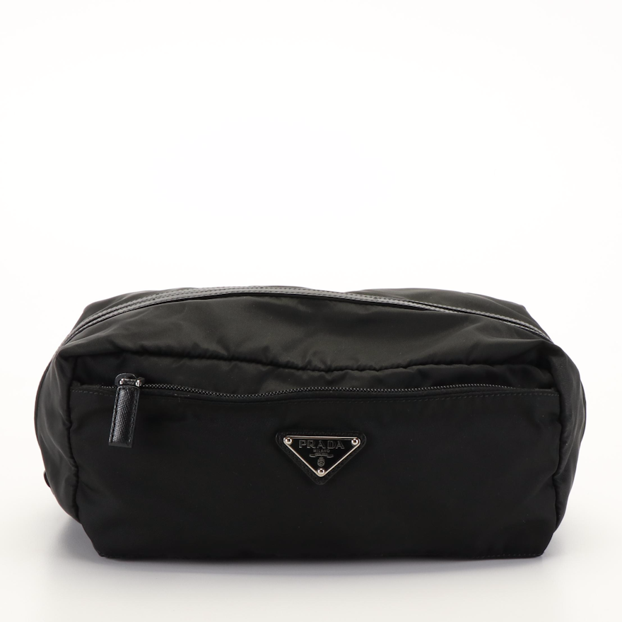 Prada Clutch Bag in Black Tessuto Nylon