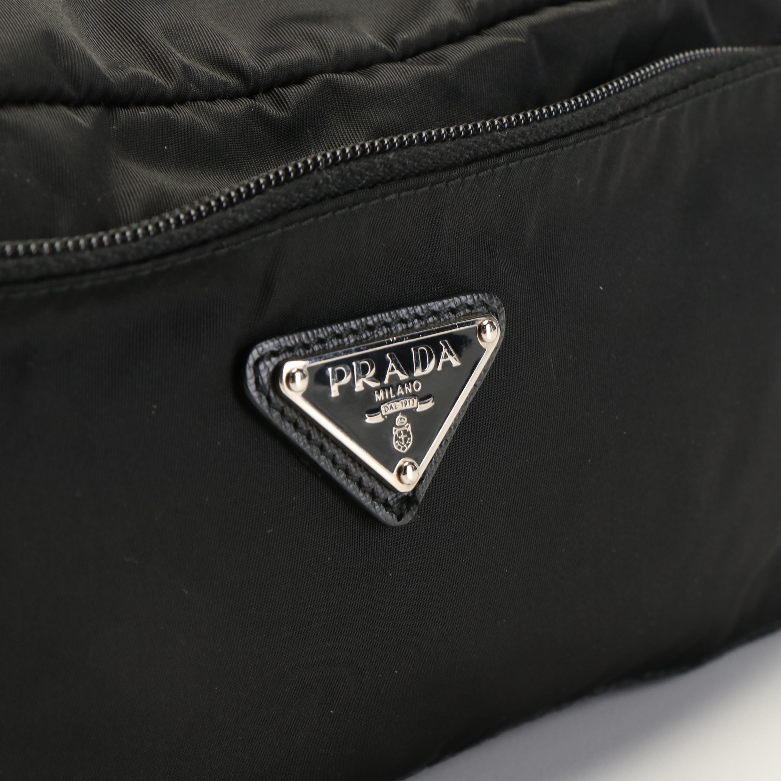 Prada Clutch Bag in Black Tessuto Nylon