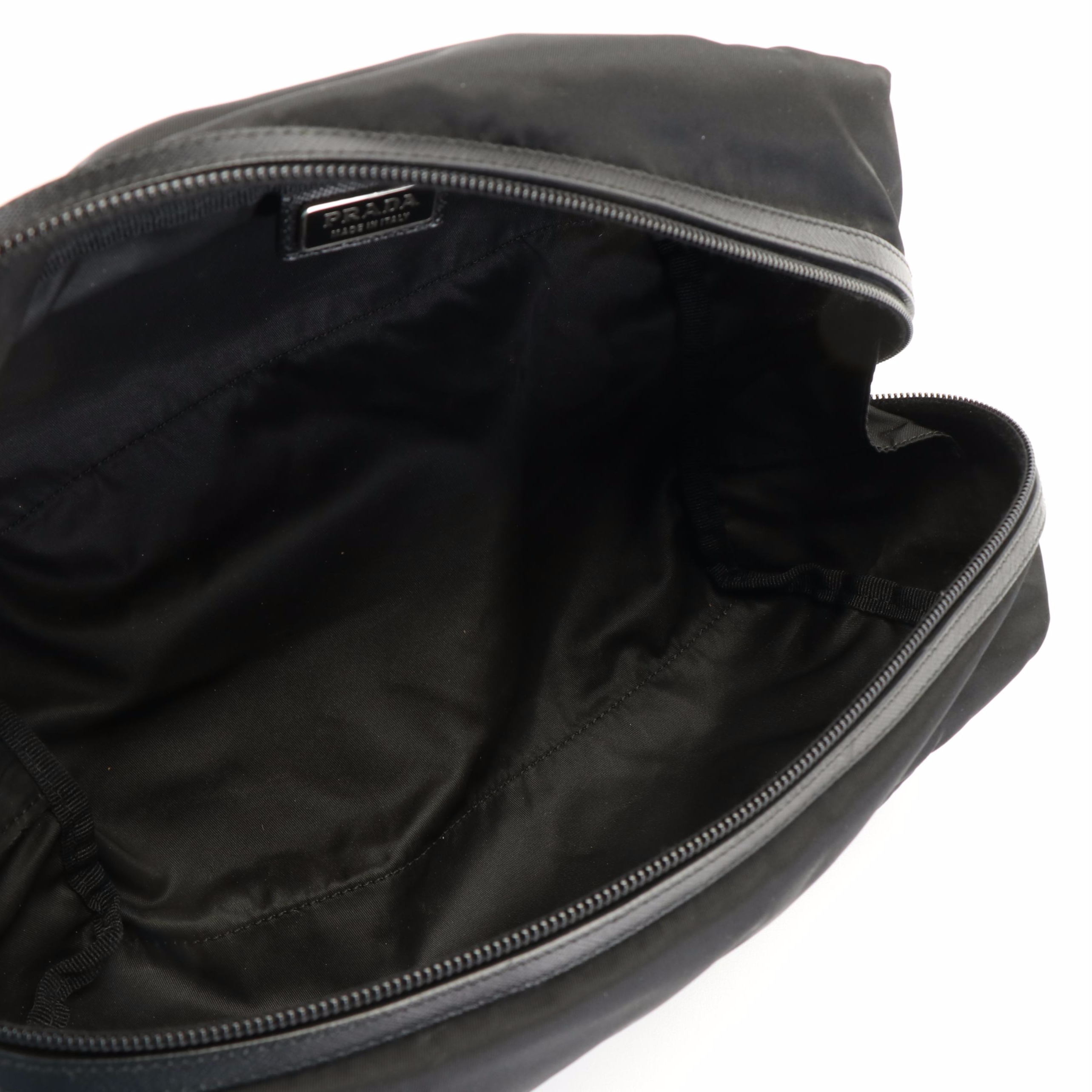 Prada Clutch Bag in Black Tessuto Nylon