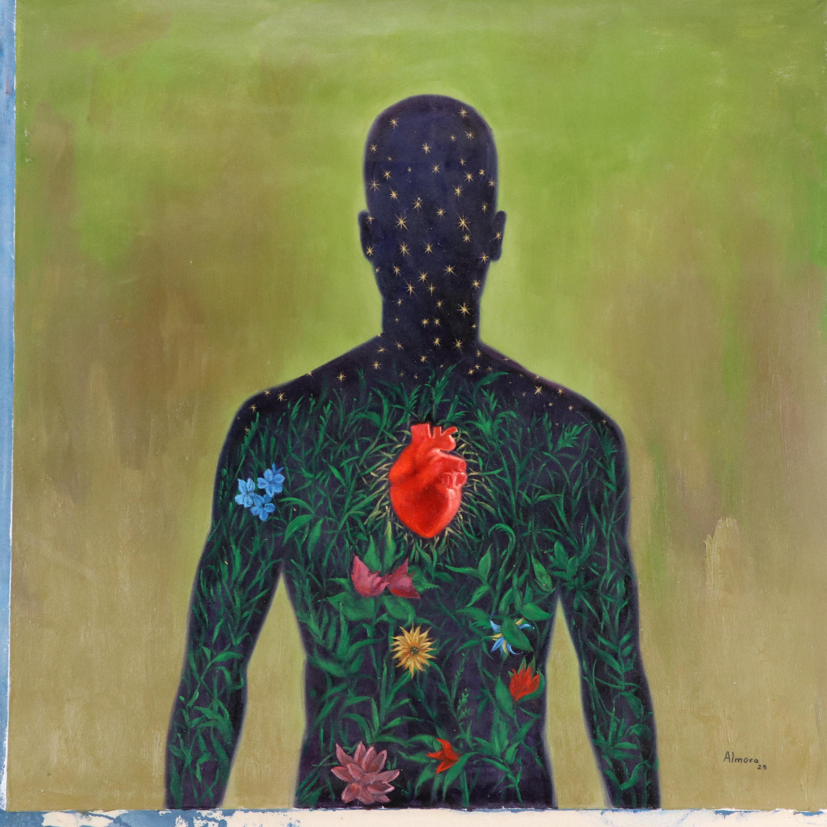 Osmel Almora Miró Double-Sided Surrealist Oil Painting "El Hombre Invisible"