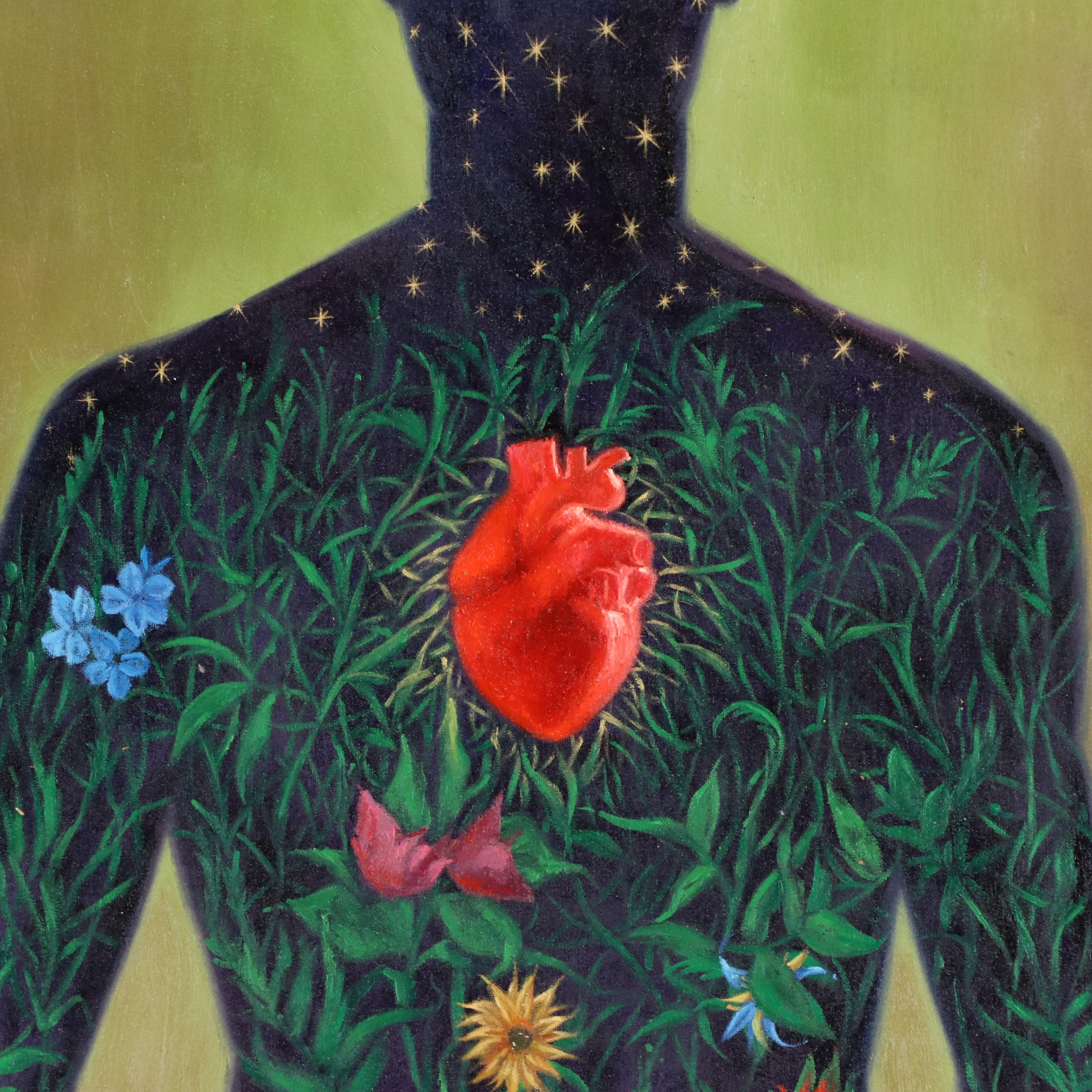 Osmel Almora Miró Double-Sided Surrealist Oil Painting "El Hombre Invisible"