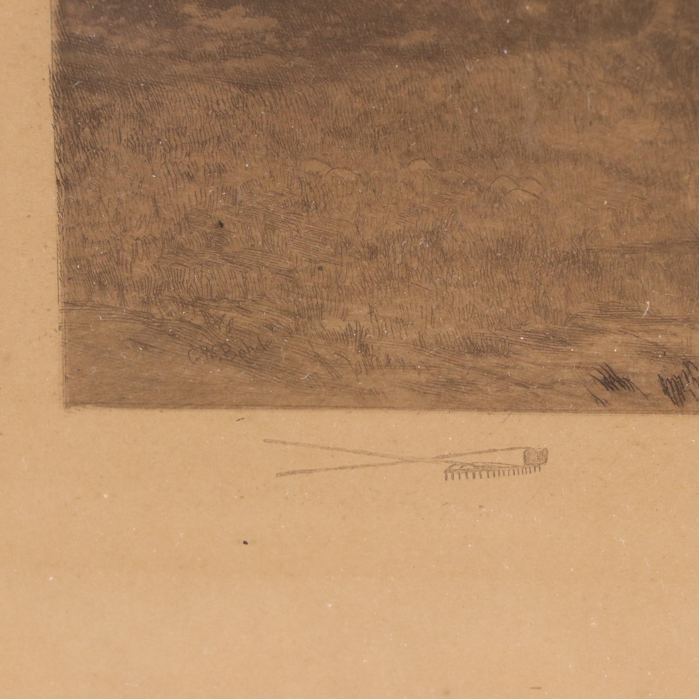 Etching "Suburban Shanty," Late 19th Century