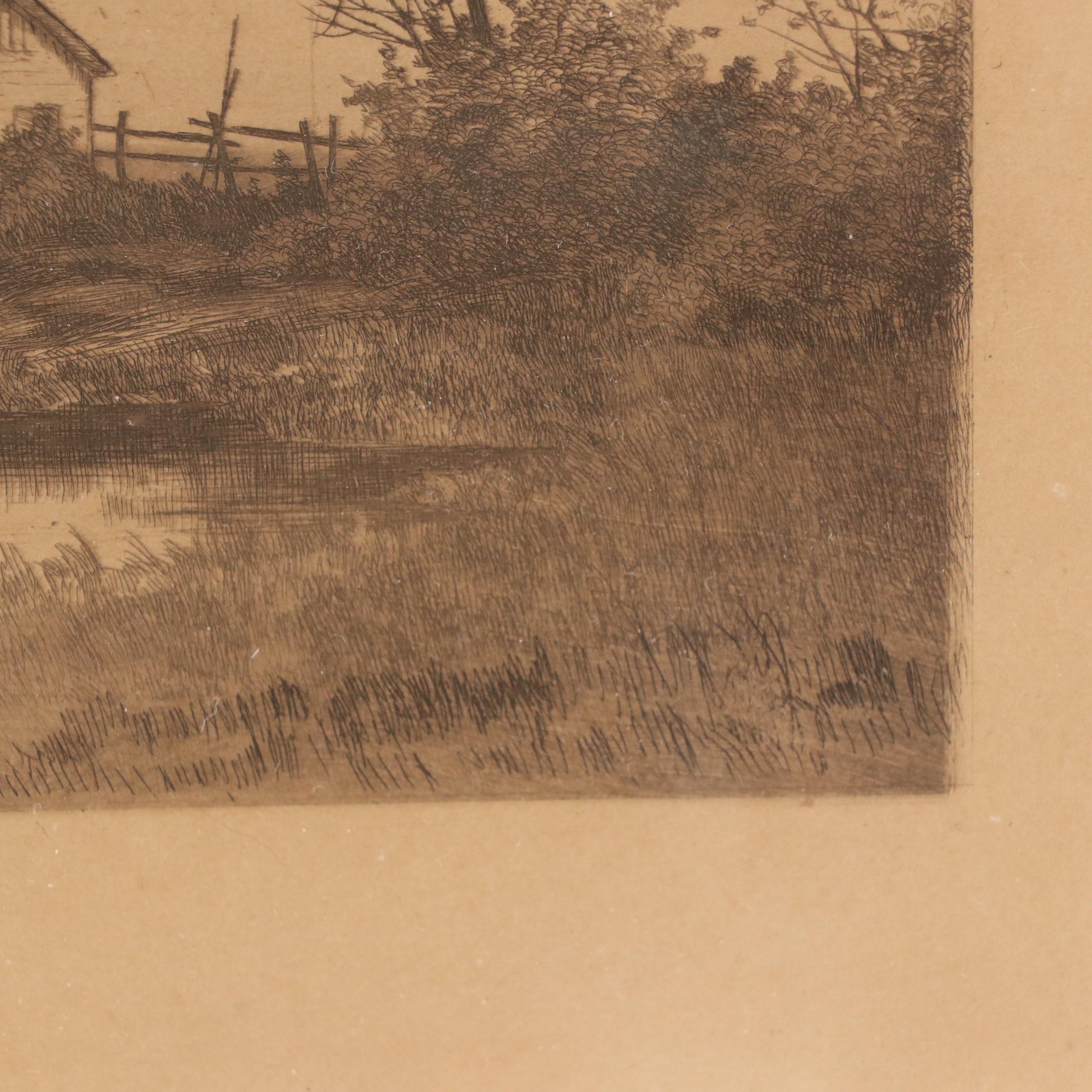 Etching "Suburban Shanty," Late 19th Century