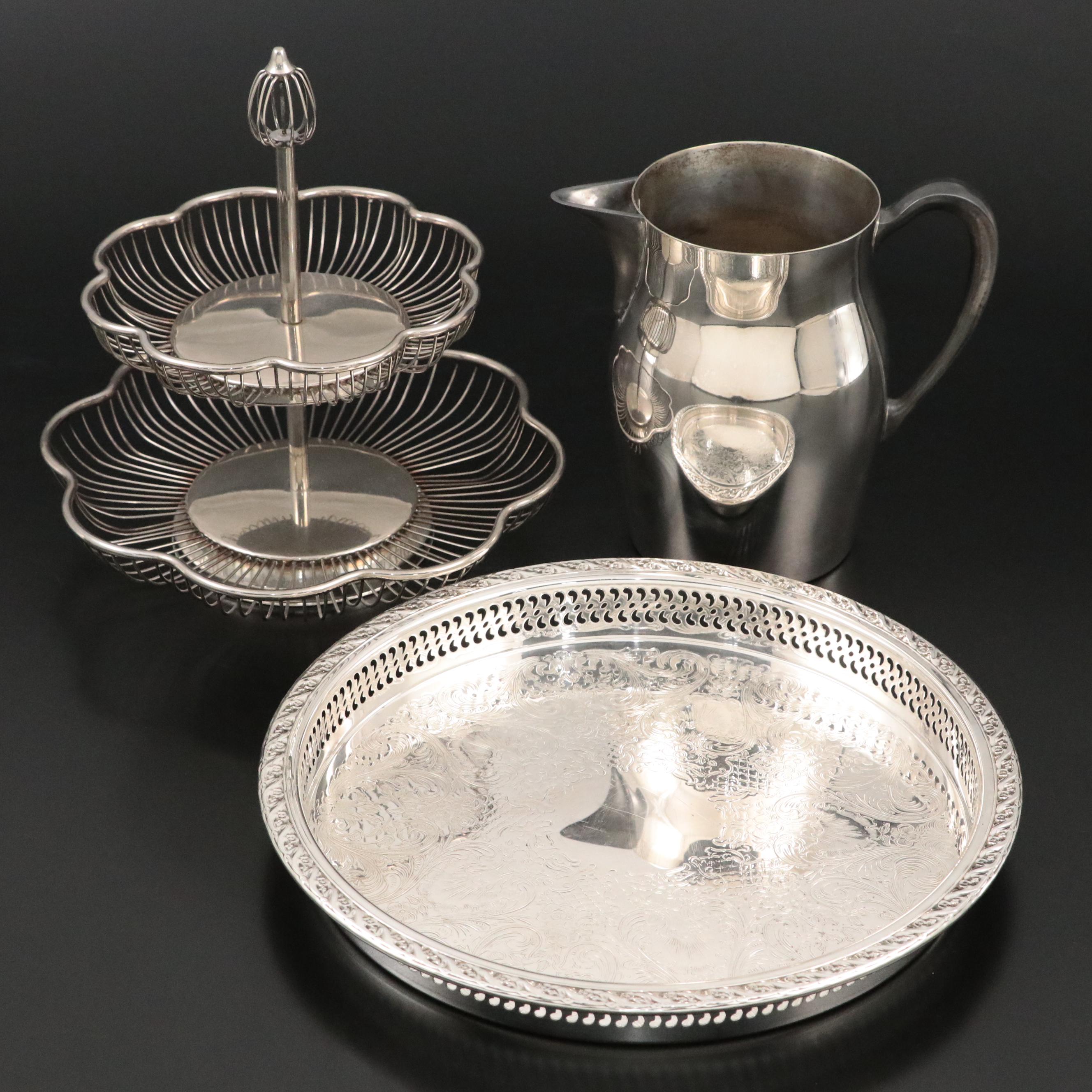 International Silver "Spring Flower" Gallery Tray with More Silver Plate Décor