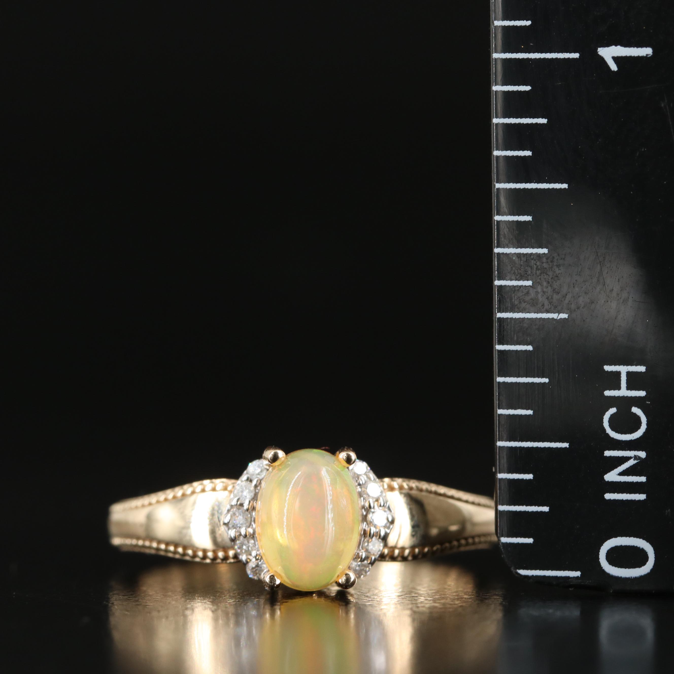 10K Opal and Diamond Ring