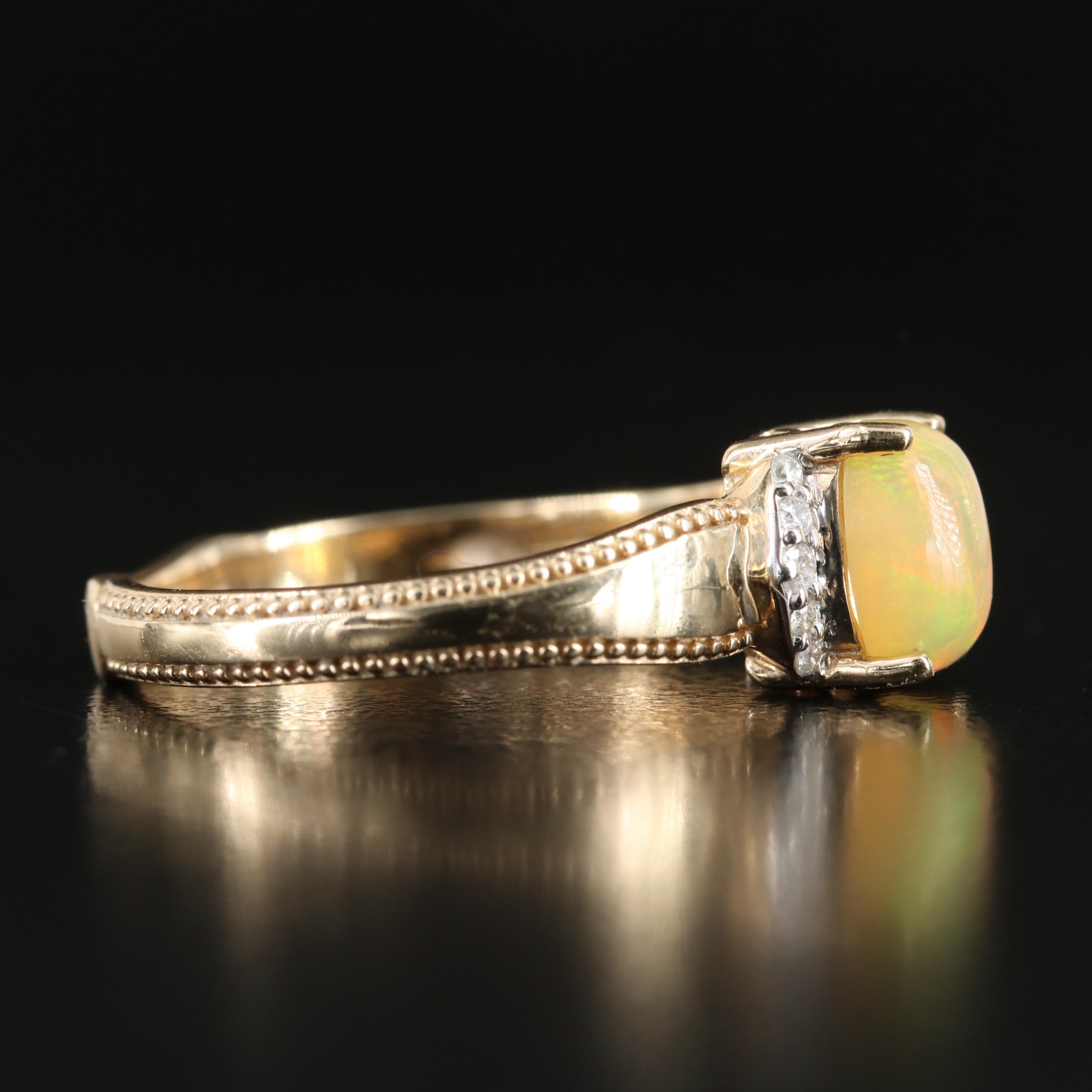 10K Opal and Diamond Ring