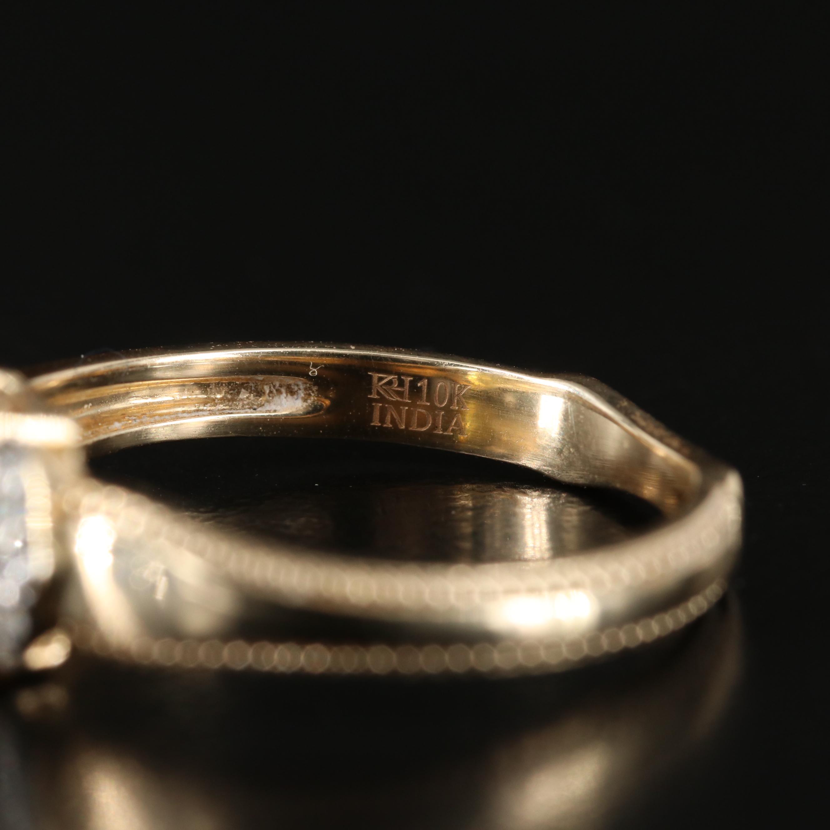 10K Opal and Diamond Ring