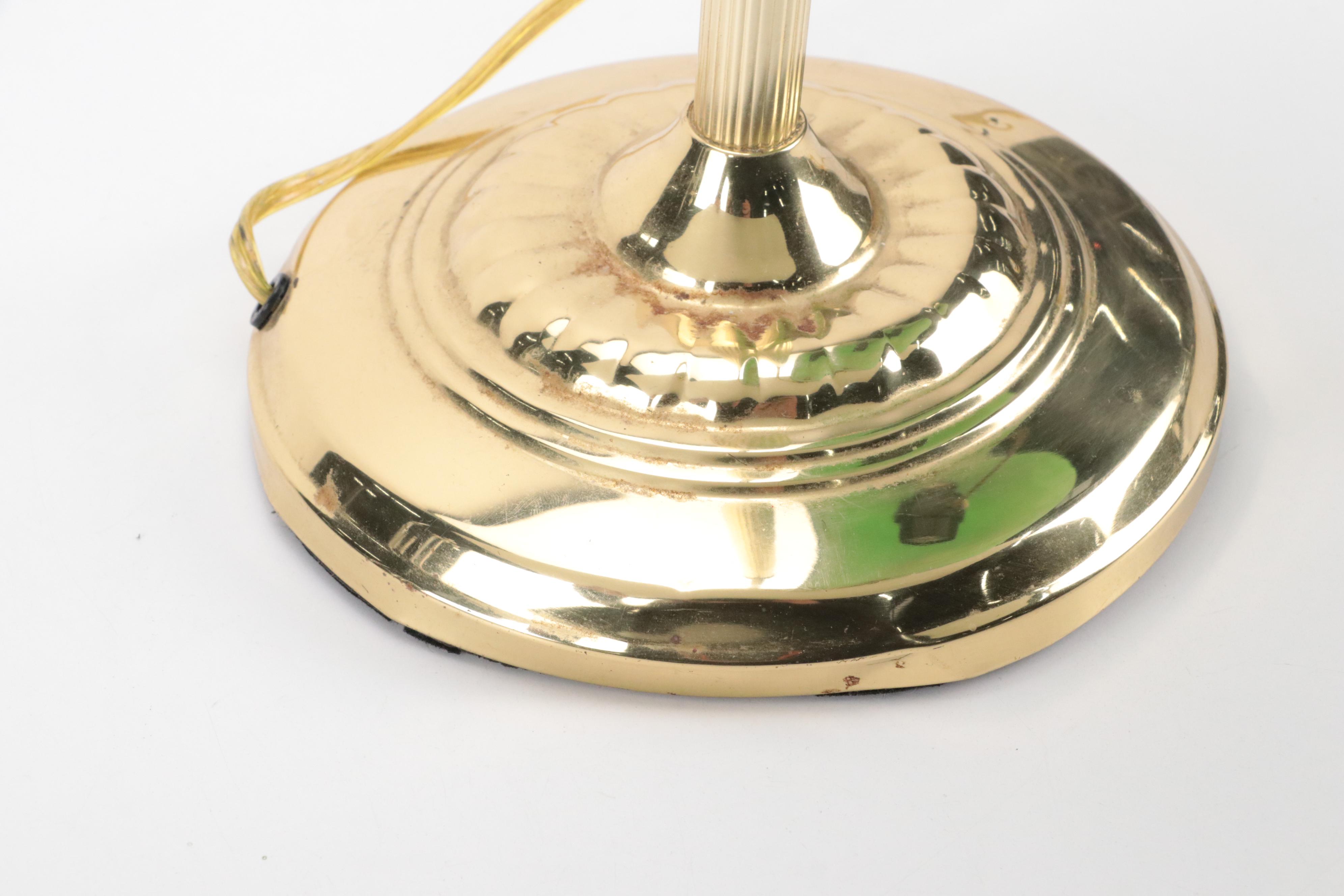 Crown Court Green Glass Shade Banker's Lamp