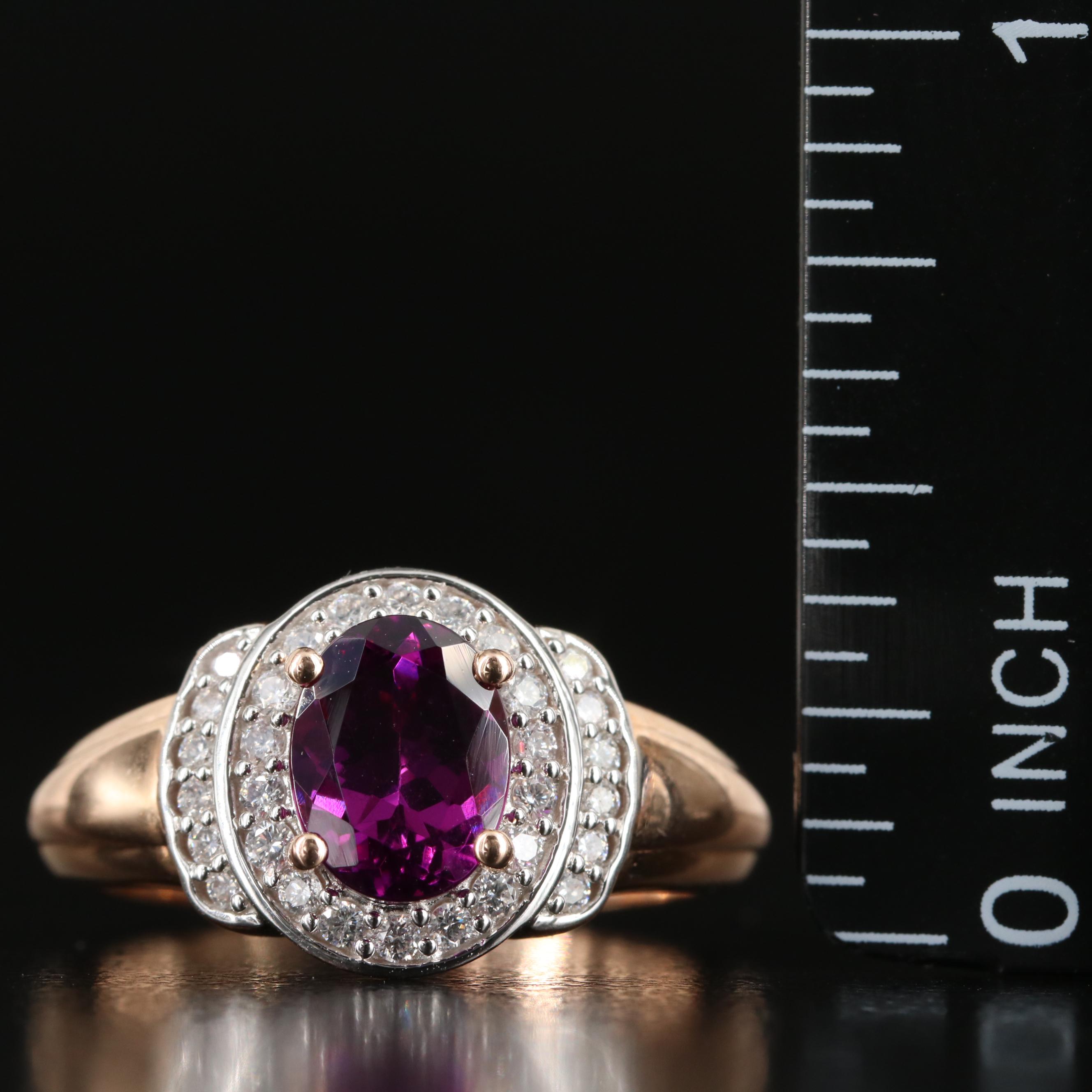 14K Garnet and Diamond Ring