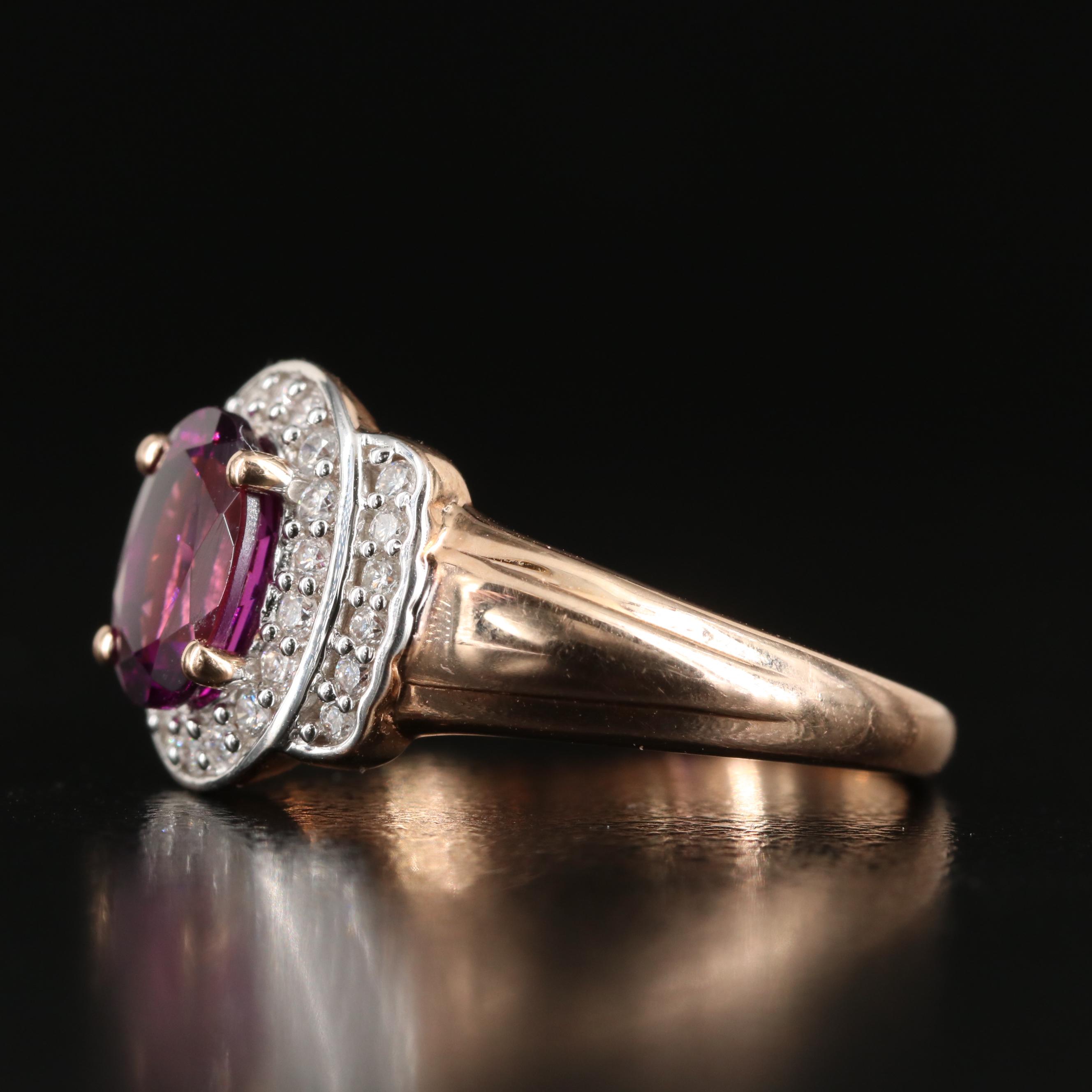 14K Garnet and Diamond Ring