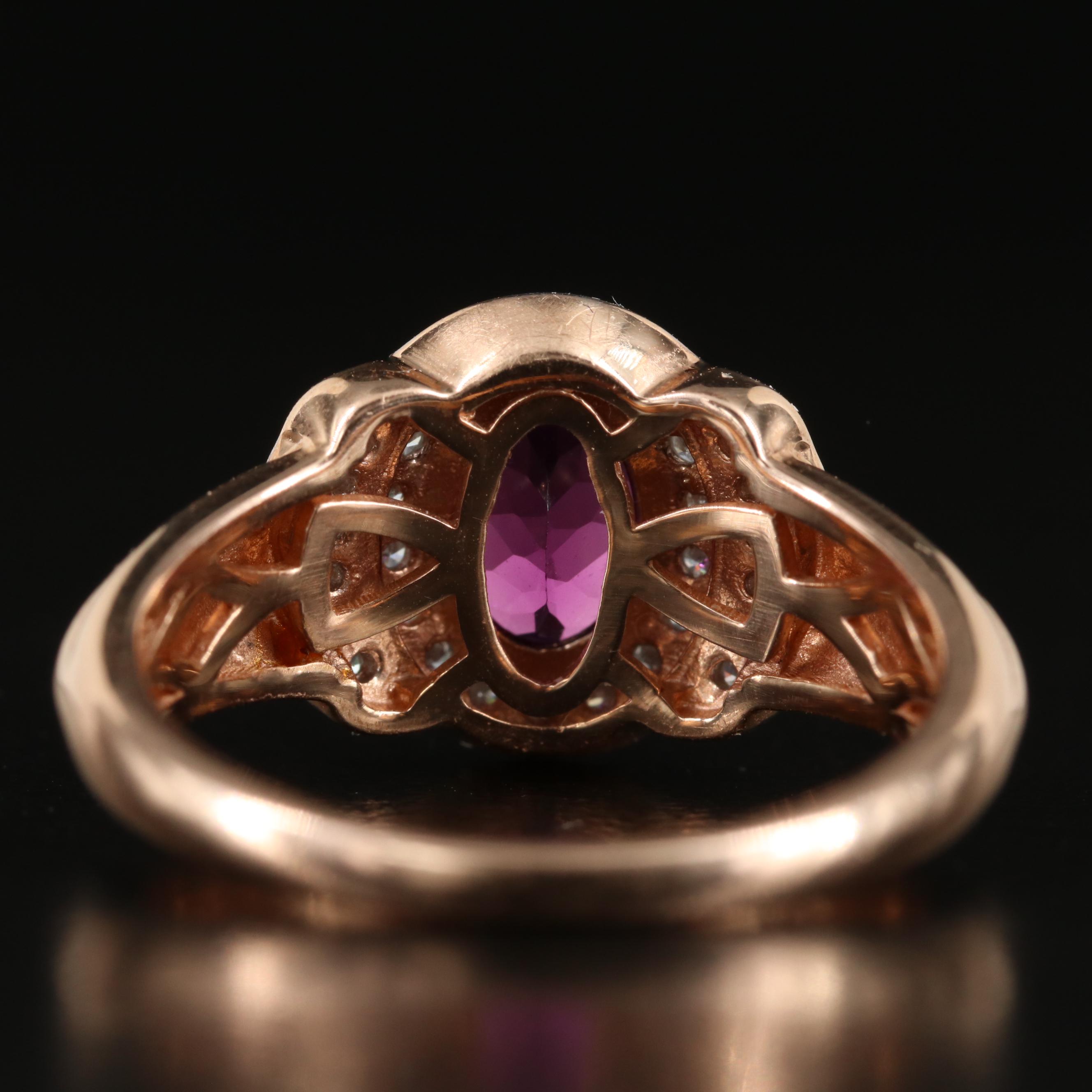 14K Garnet and Diamond Ring