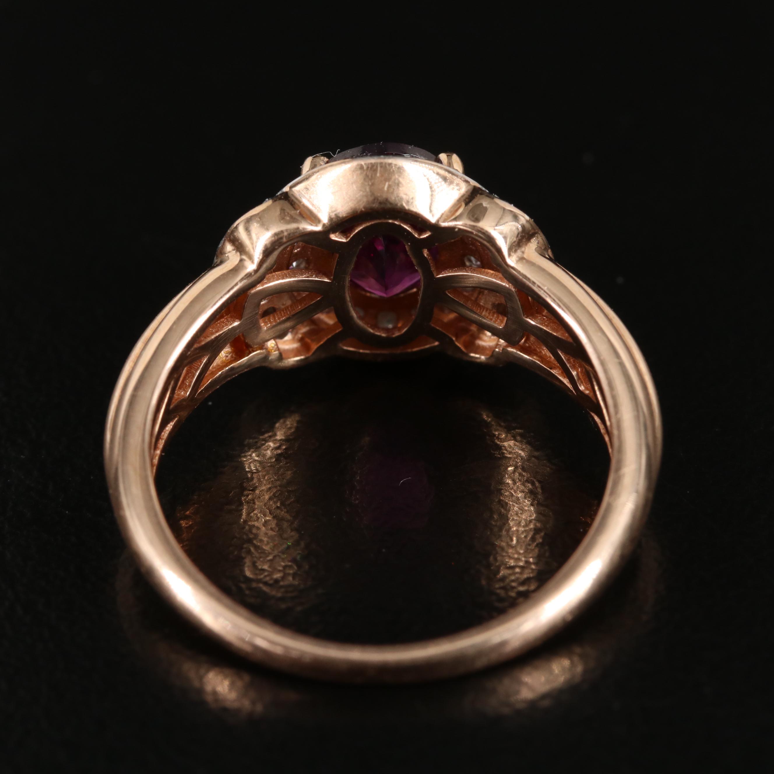 14K Garnet and Diamond Ring