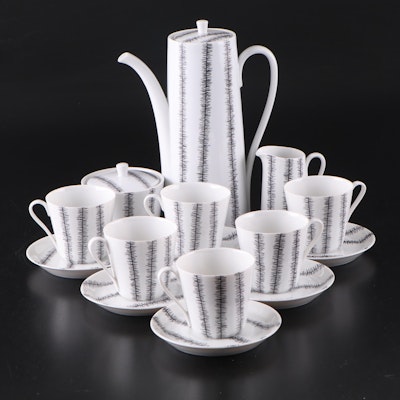 Lyngby Danish Porcelain Demitasse Coffee Service, 20th Century