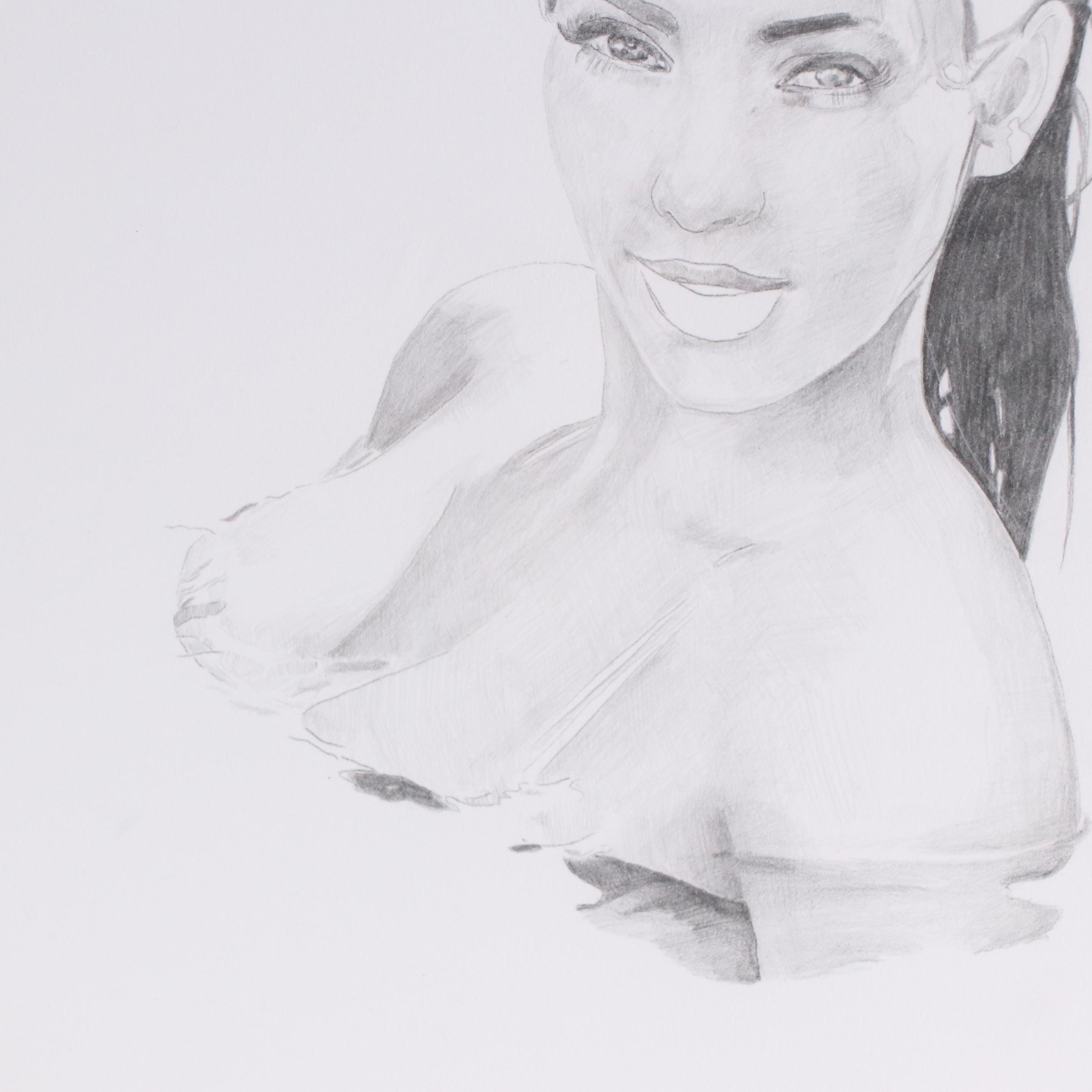 Graphite Portrait Drawing of Kim Kardashian