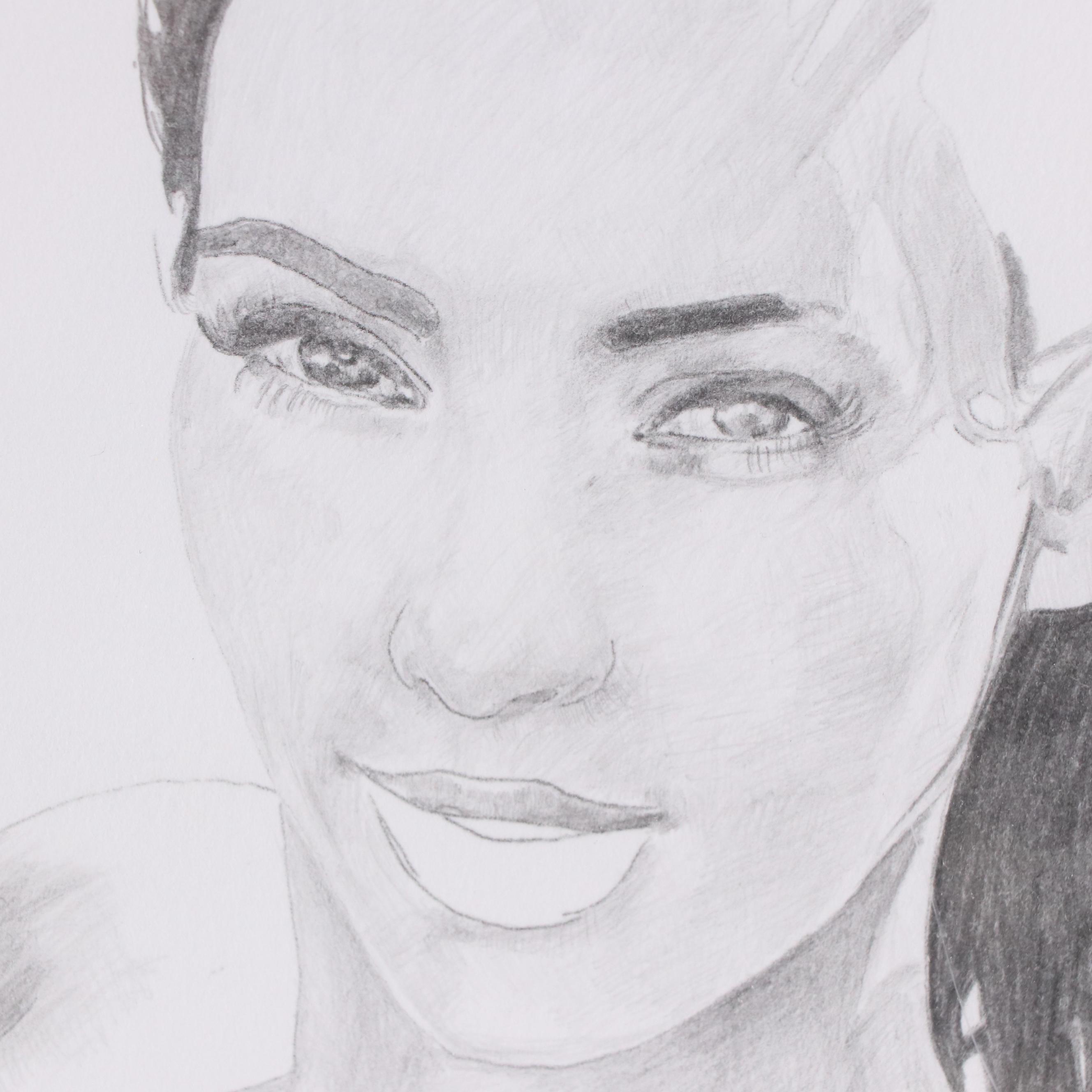 Graphite Portrait Drawing of Kim Kardashian
