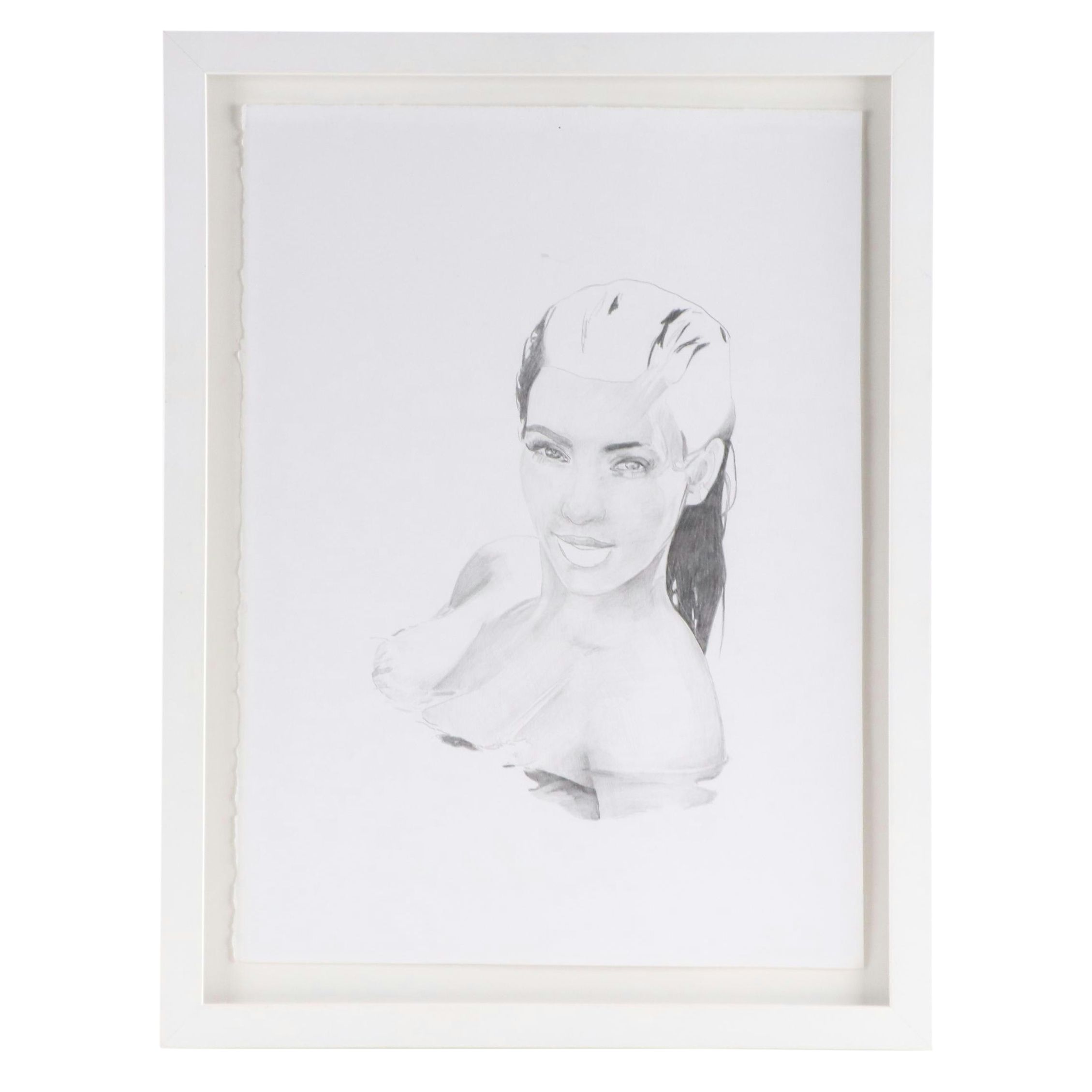 Graphite Portrait Drawing of Kim Kardashian