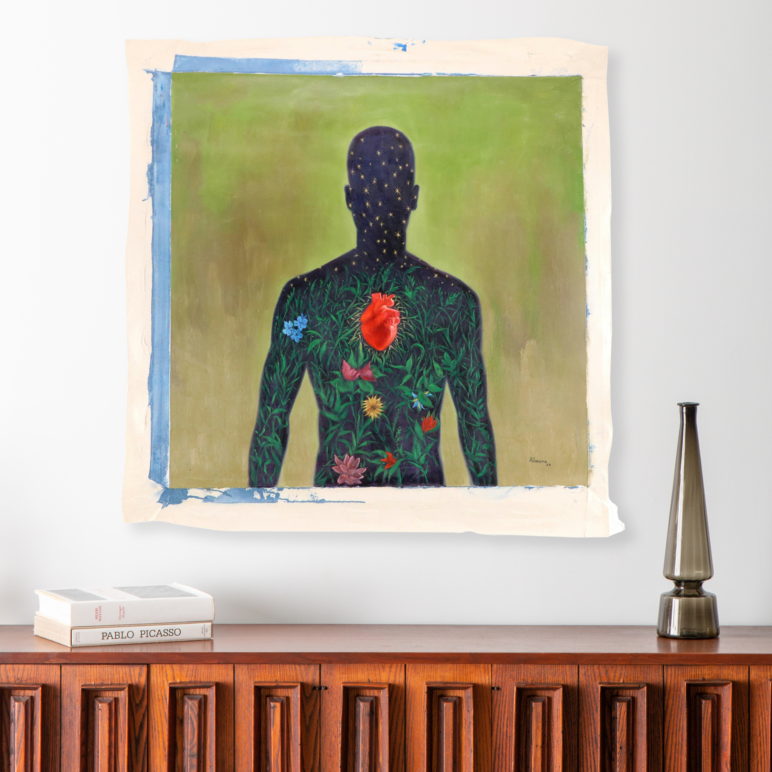 Osmel Almora Miró Double-Sided Surrealist Oil Painting "El Hombre Invisible"