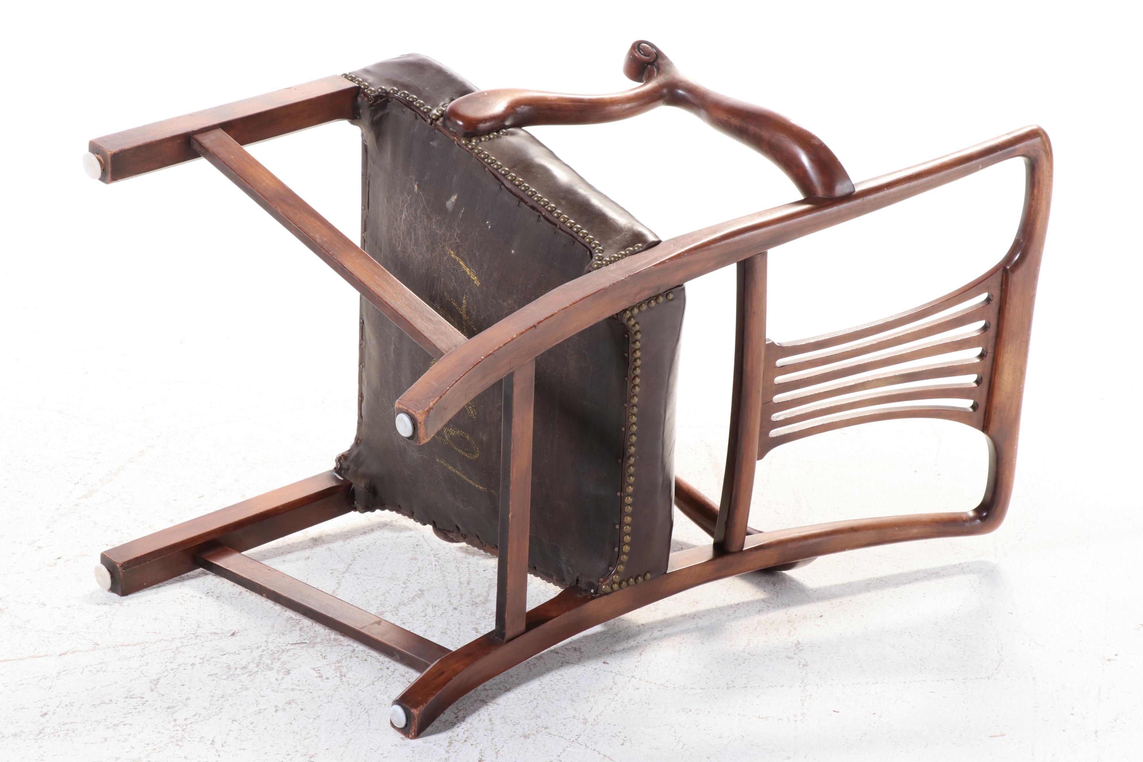 George III Irish Style Mahogany Armchair with Leather Seat and Nailhead Trim