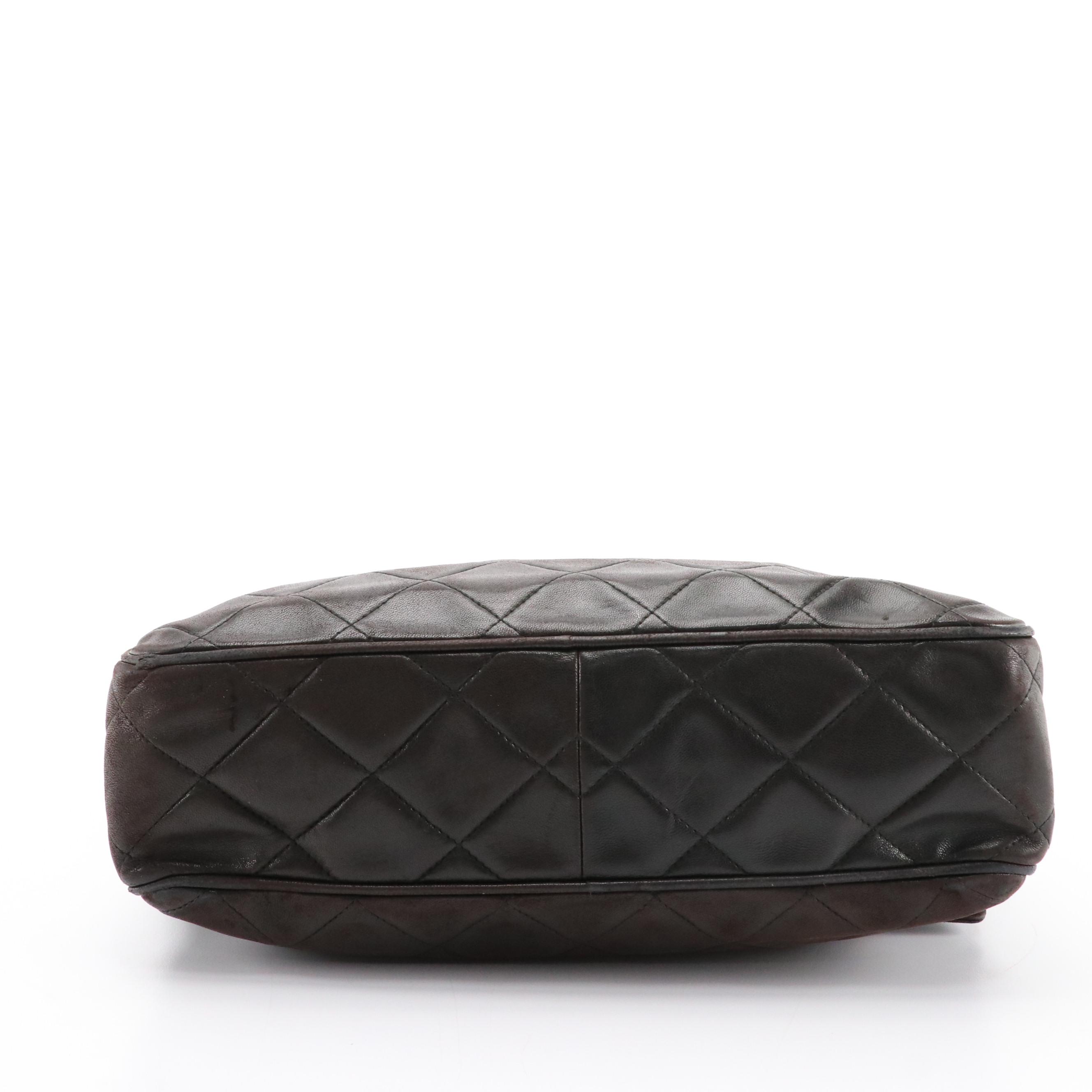 Chanel Front-Pocket Tassel Camera Bag in Dark Brown Quilted Lambskin Leather