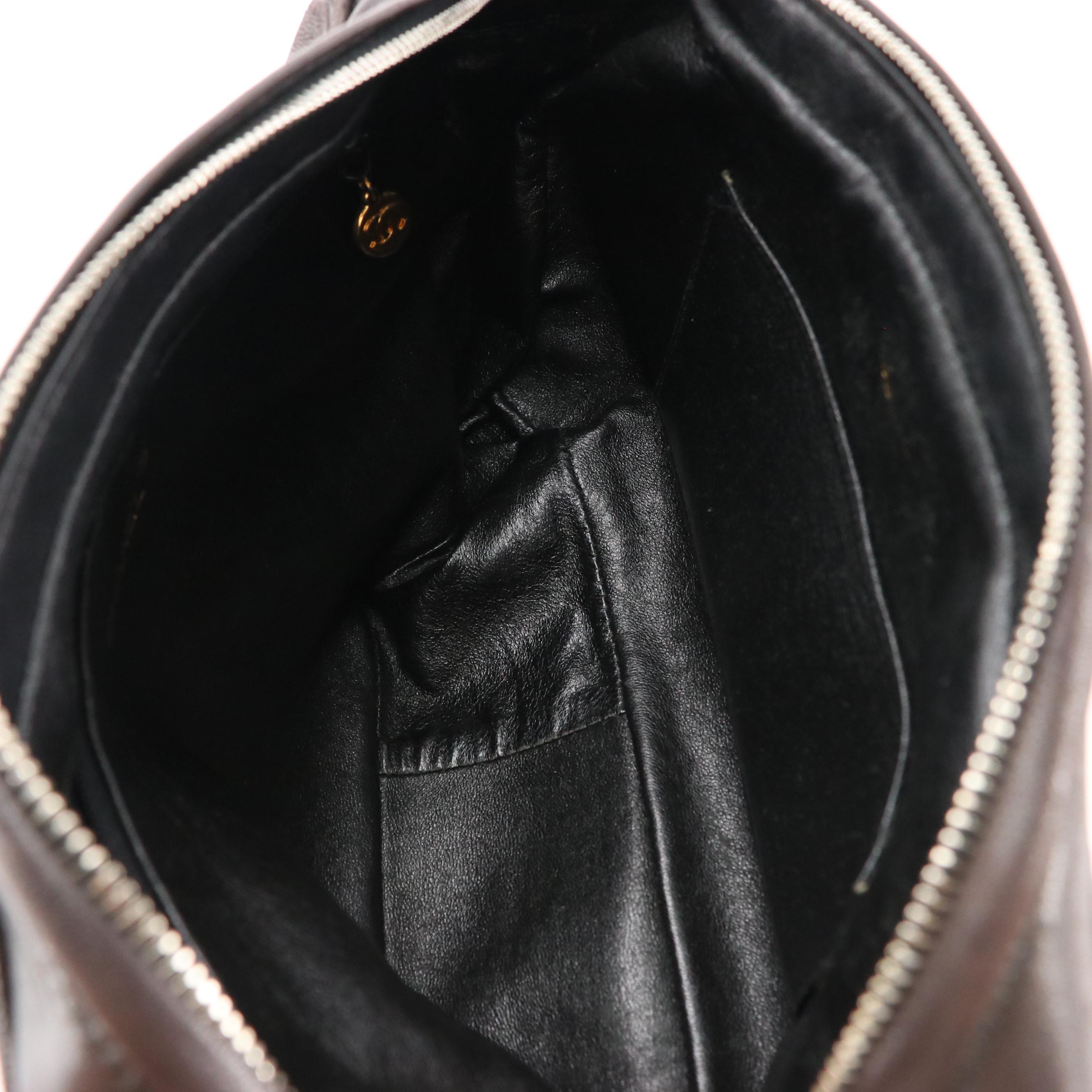 Chanel Front-Pocket Tassel Camera Bag in Dark Brown Quilted Lambskin Leather