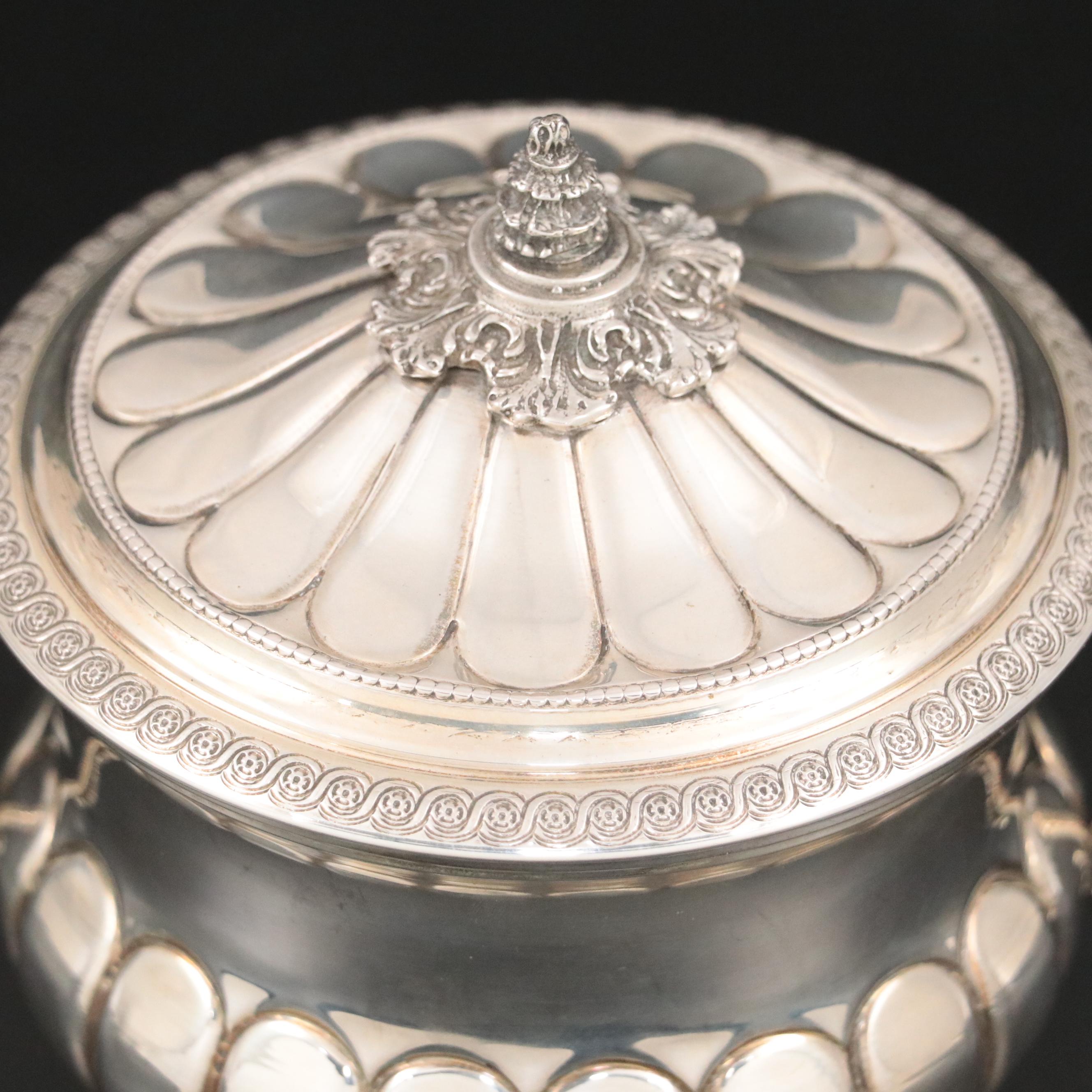 Italian 800 Silver Empire Style Waste Bowl, Mid to Late 20th Century