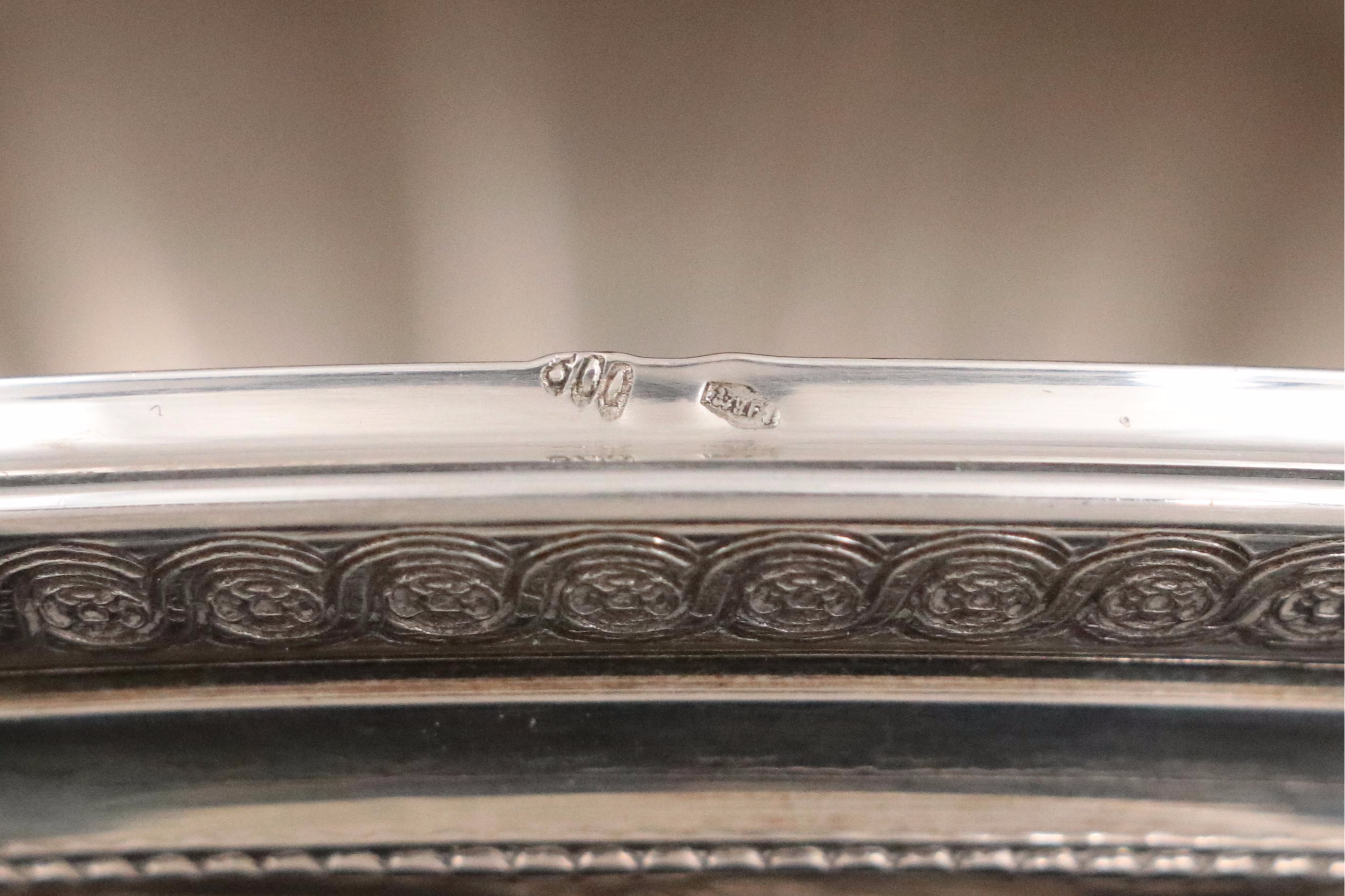Italian 800 Silver Empire Style Waste Bowl, Mid to Late 20th Century
