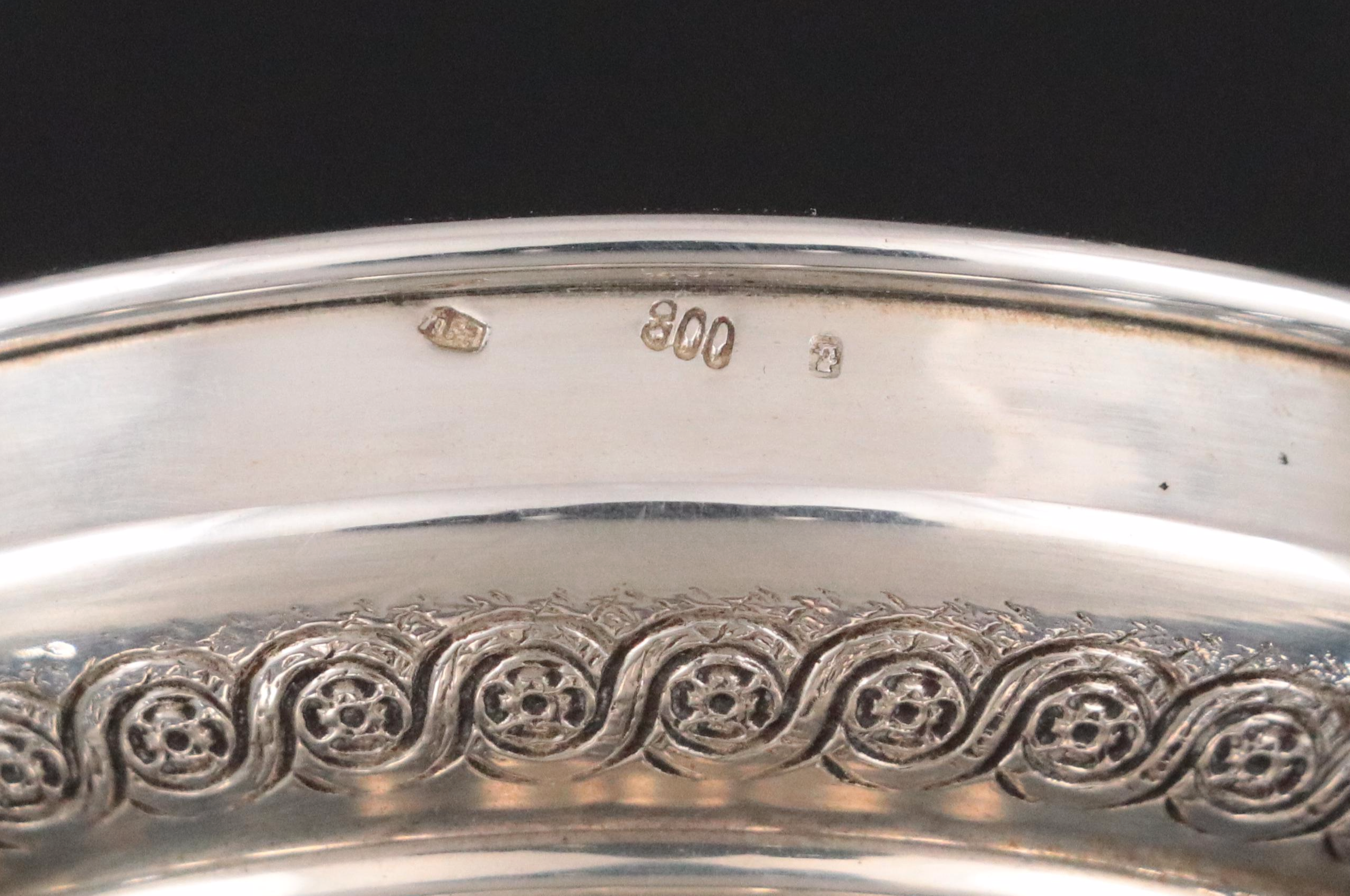 Italian 800 Silver Empire Style Waste Bowl, Mid to Late 20th Century