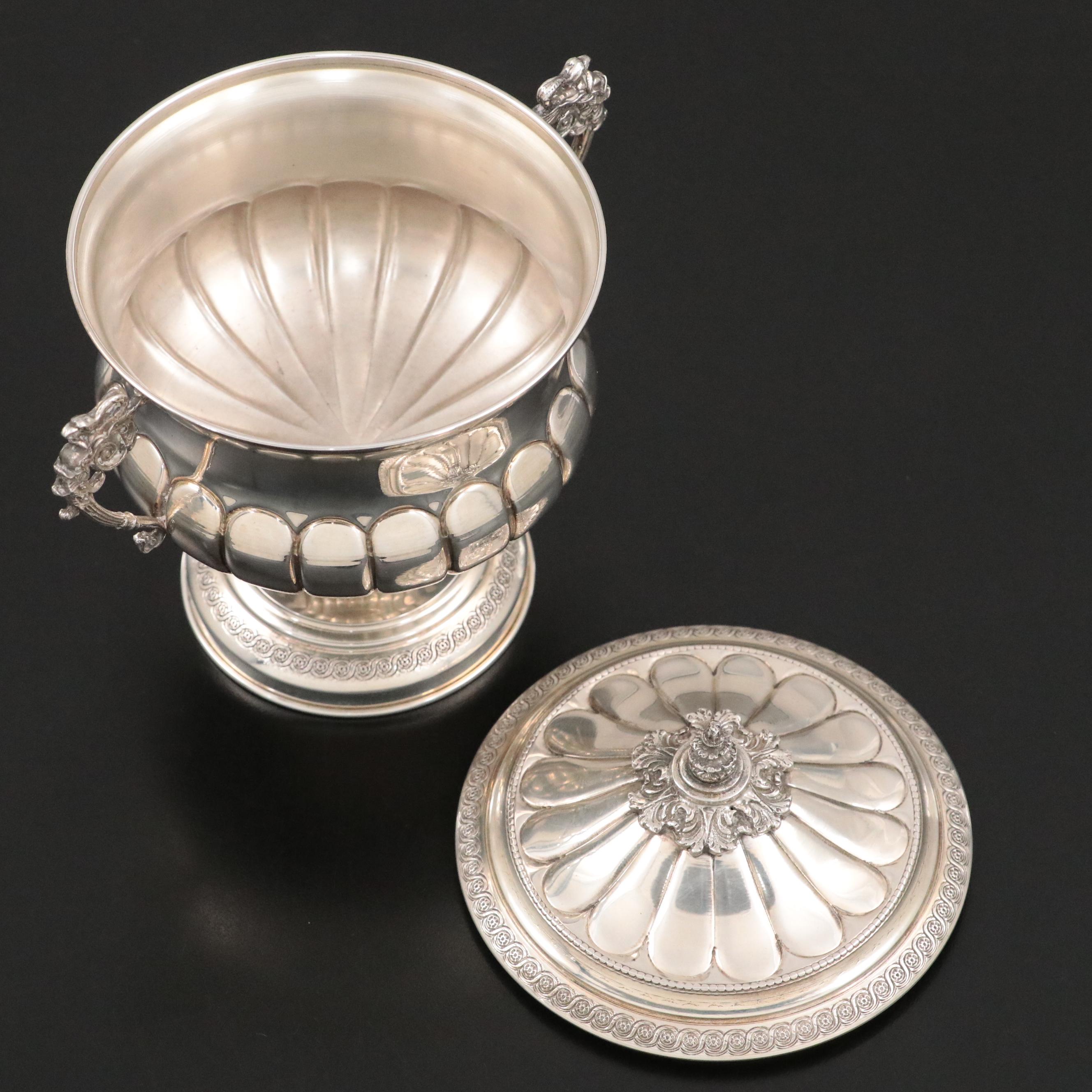 Italian 800 Silver Empire Style Waste Bowl, Mid to Late 20th Century