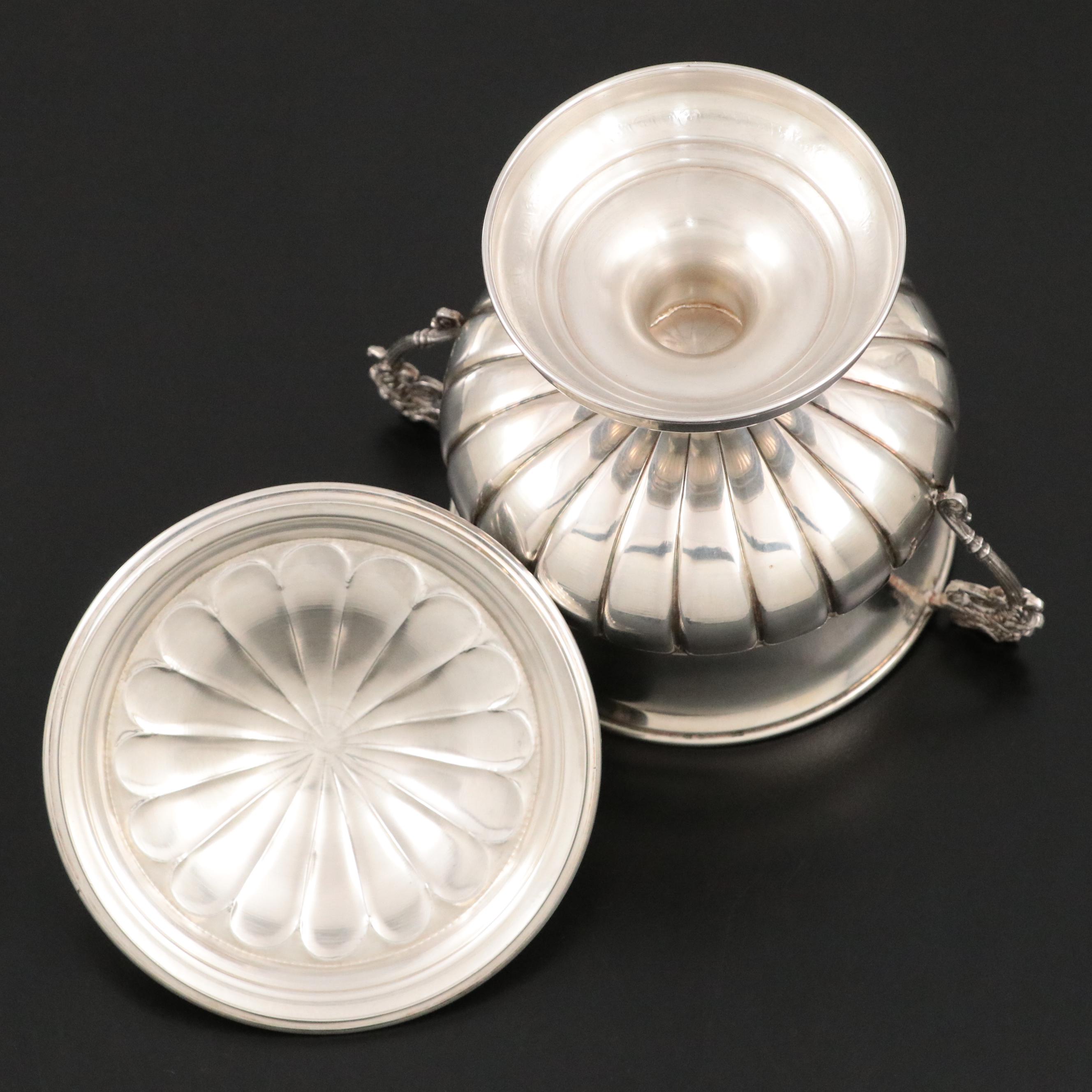 Italian 800 Silver Empire Style Waste Bowl, Mid to Late 20th Century