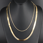 14K Herringbone and Rope Chain Necklaces