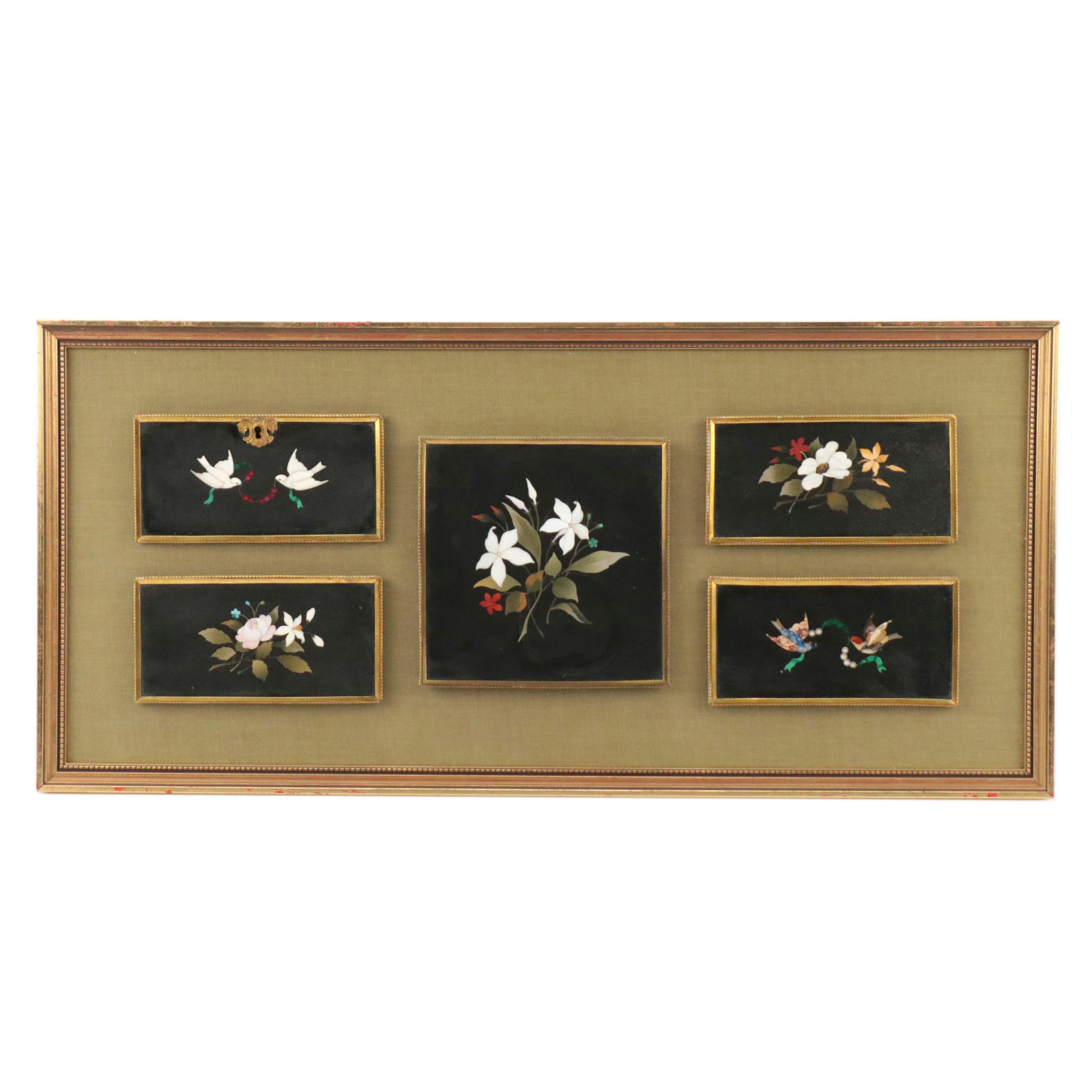 Intarsia Stone Inlay Panels in Group Frame