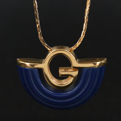 Givenchy Half Moon G Pendant Necklace