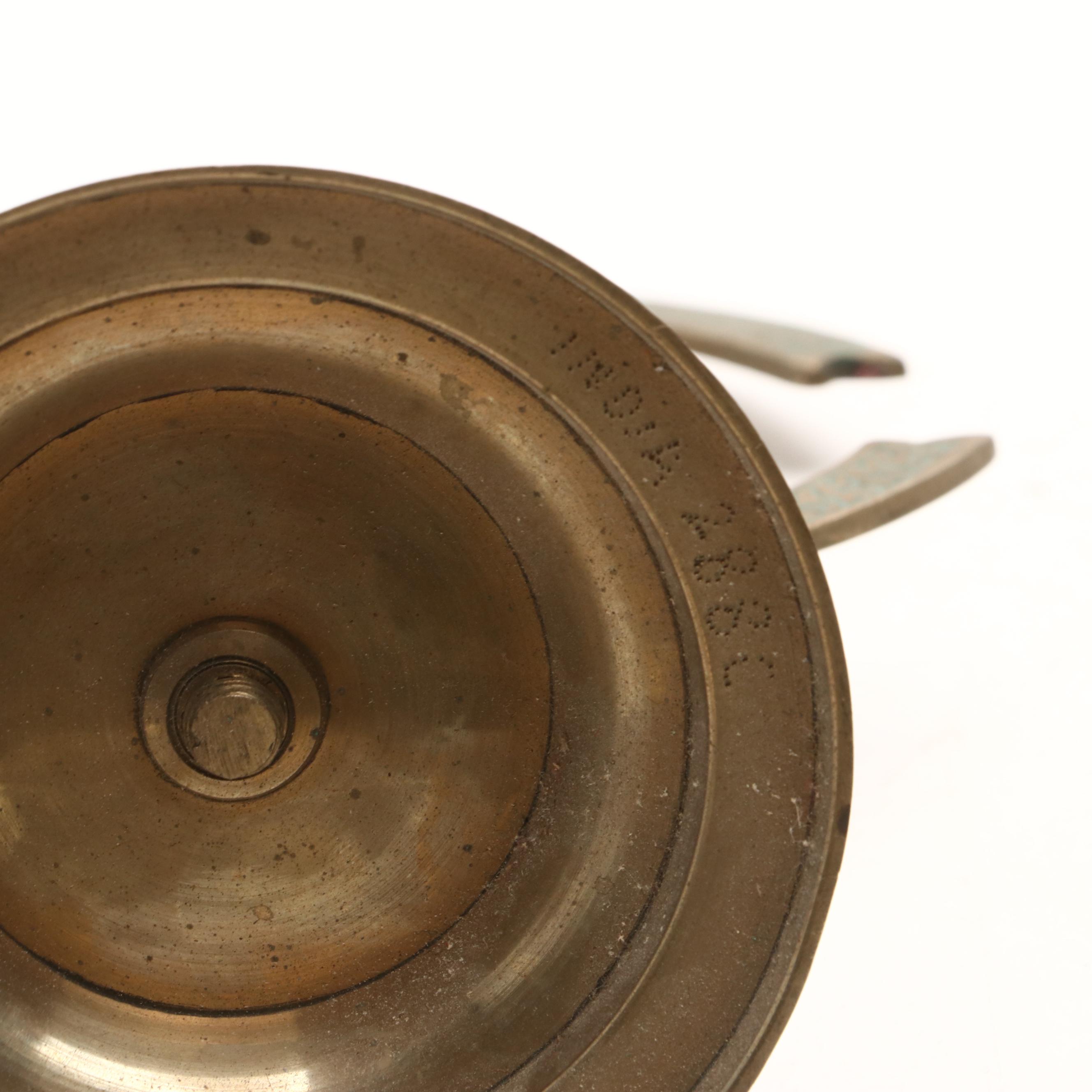 Floral Motif Etched Brass Table Gong with Scorpion Motif Brass Bowl and More