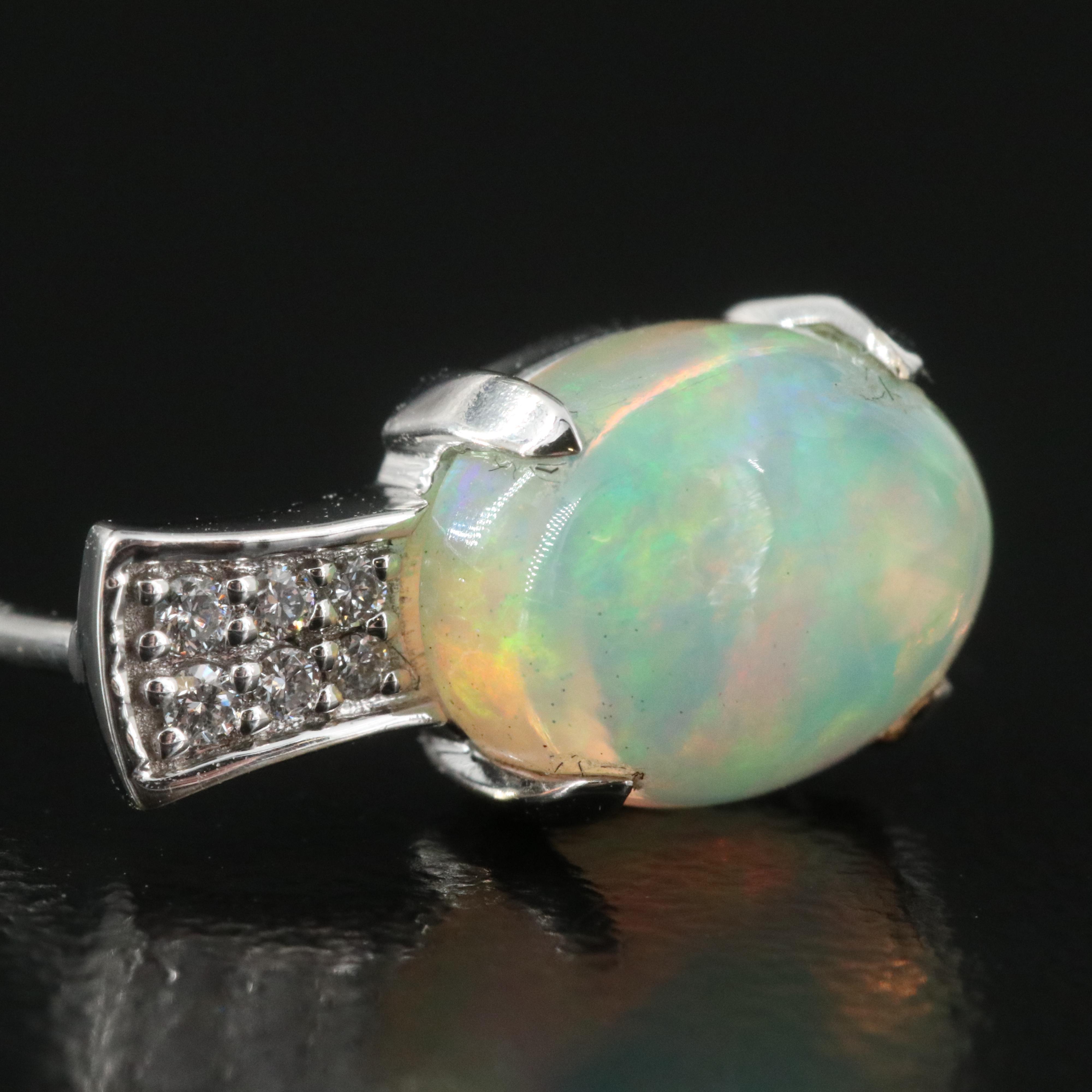 18K Opal and Diamond Earrings