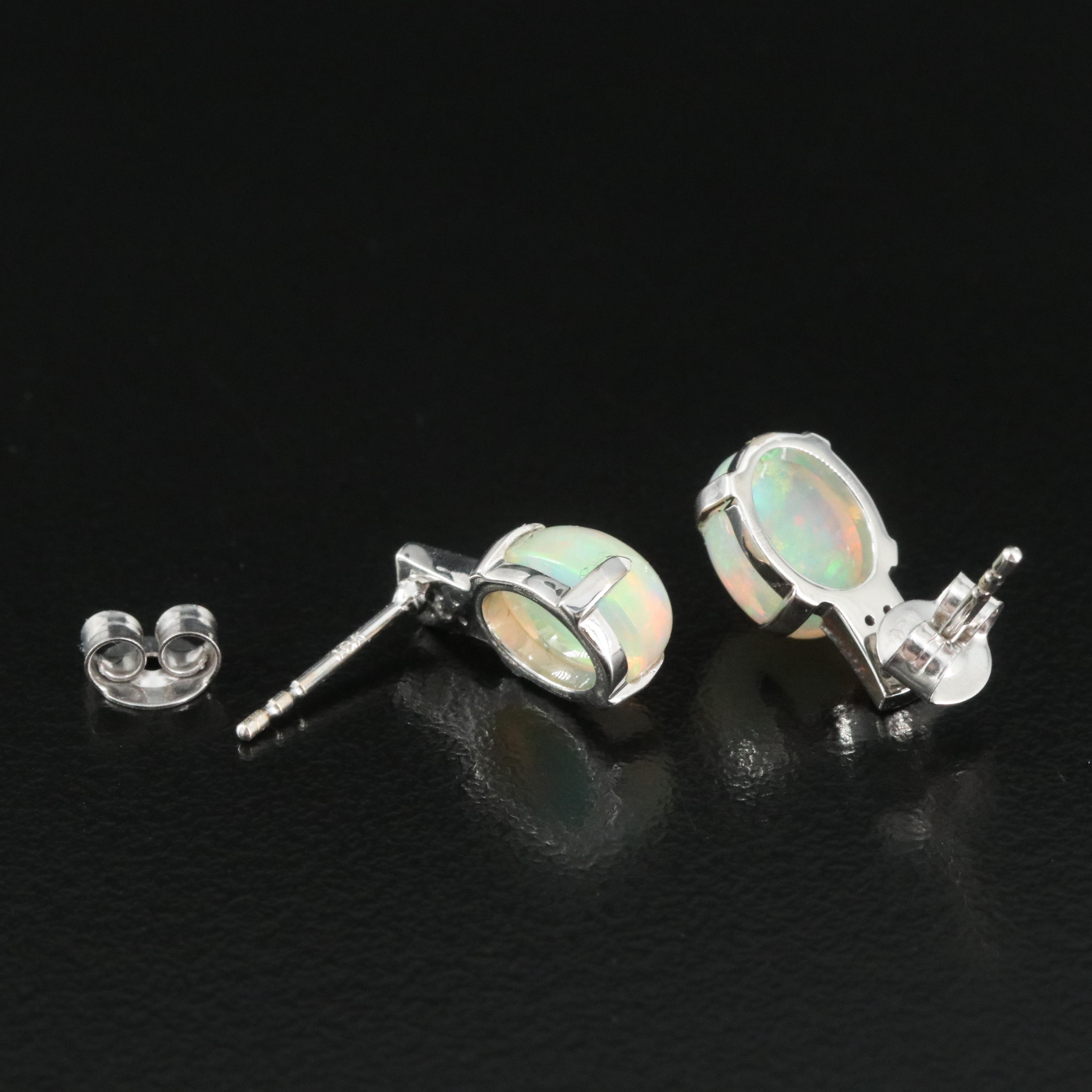 18K Opal and Diamond Earrings